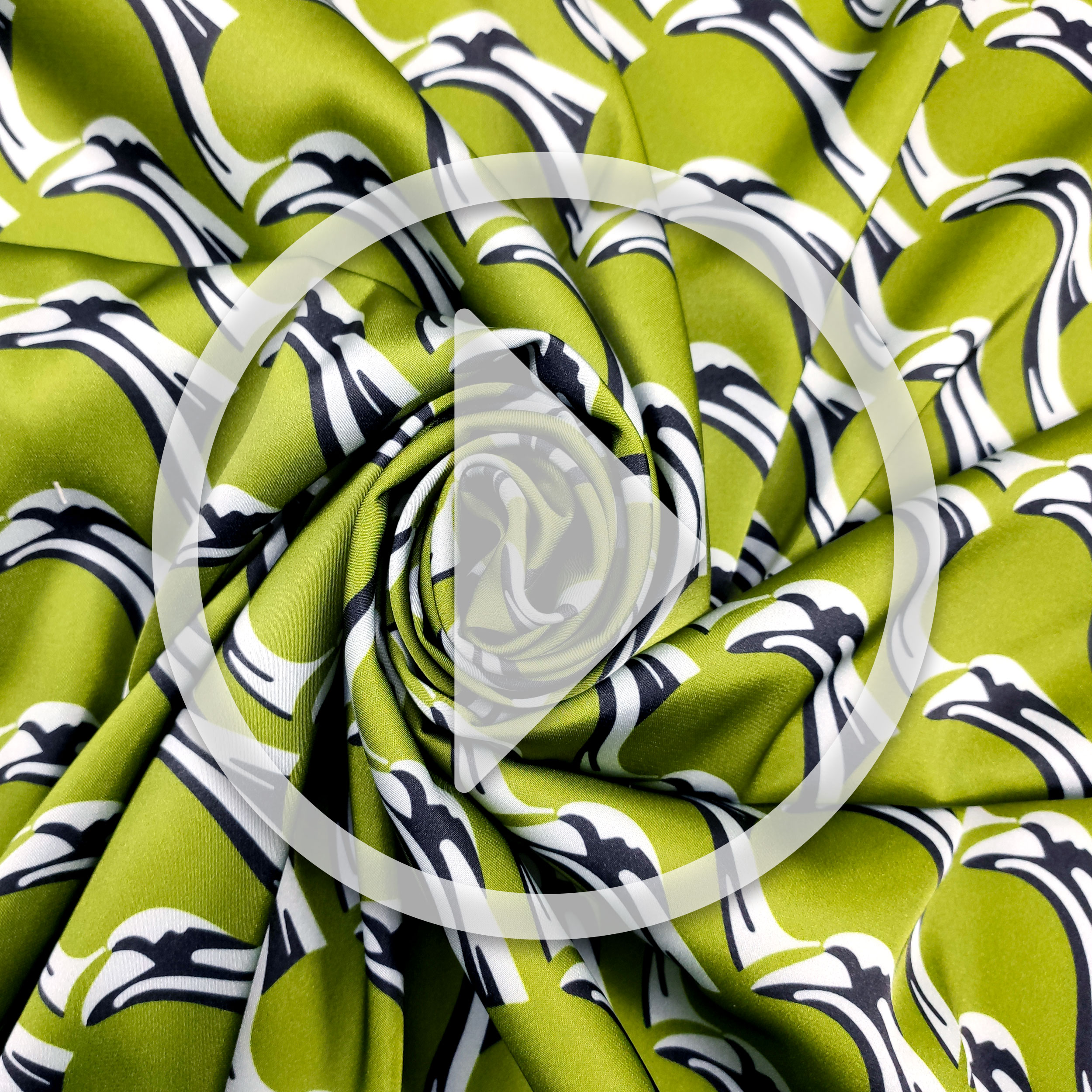 Raso Setato Fantasia Alta Moda Verde e Argento Image