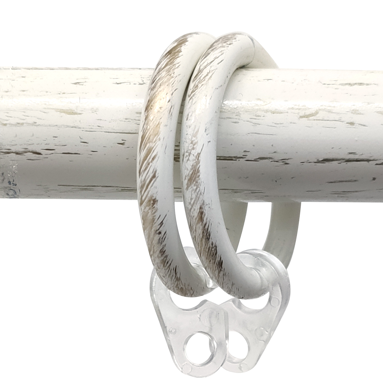 Anelli per Bastoni Diametro 32 mm Avorio-Oro Panini Tessuti