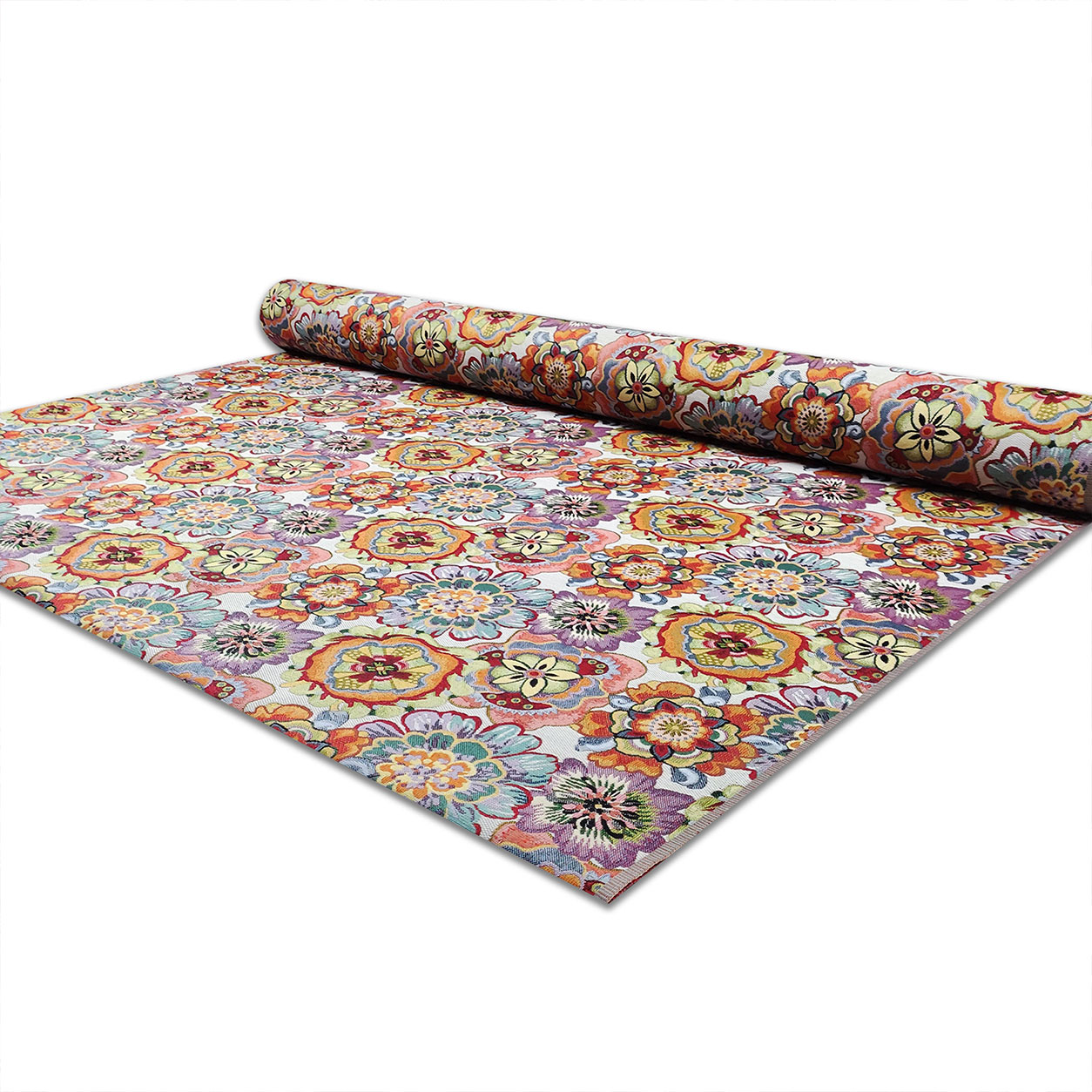 ABAKUHAUS Tessuto In Microfibra Stampato – Rosa Fiore Surreale, 1 Metro (230 Cm Larghezza), Multicolore, Per Cucito E Craft