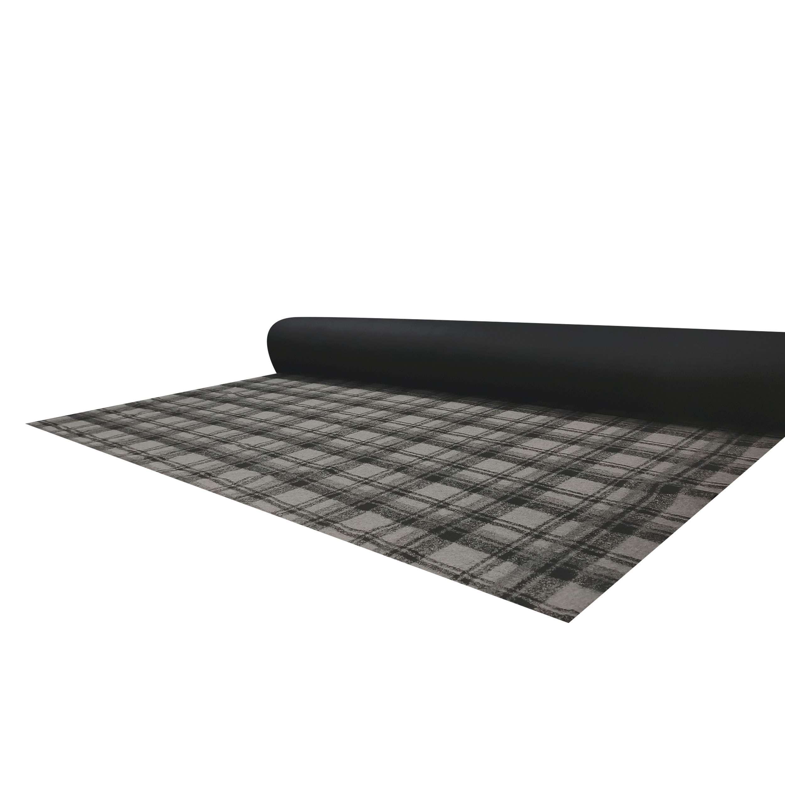 Neoprene Double Lana Tartan Grigio e Tinta Unita Nero