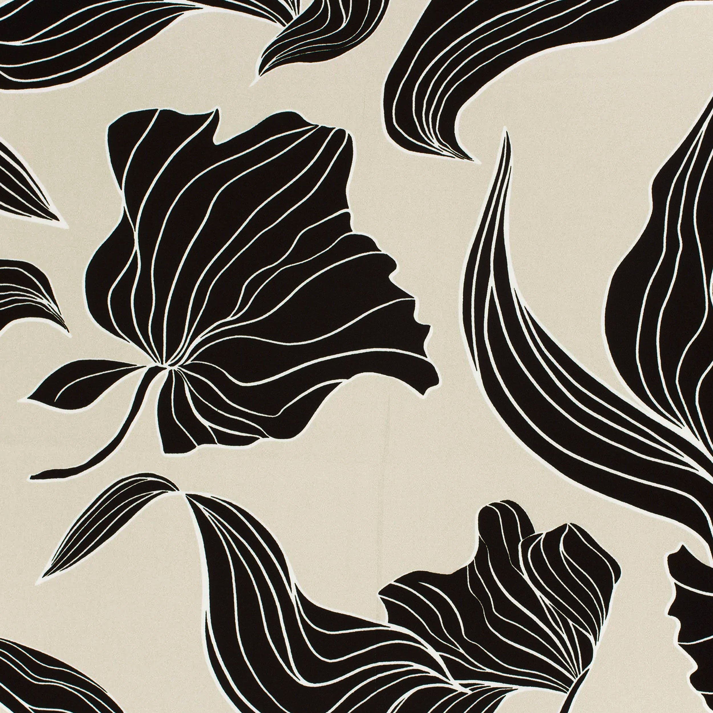 Viscosa Fantasia Floreale Sfondo Beige