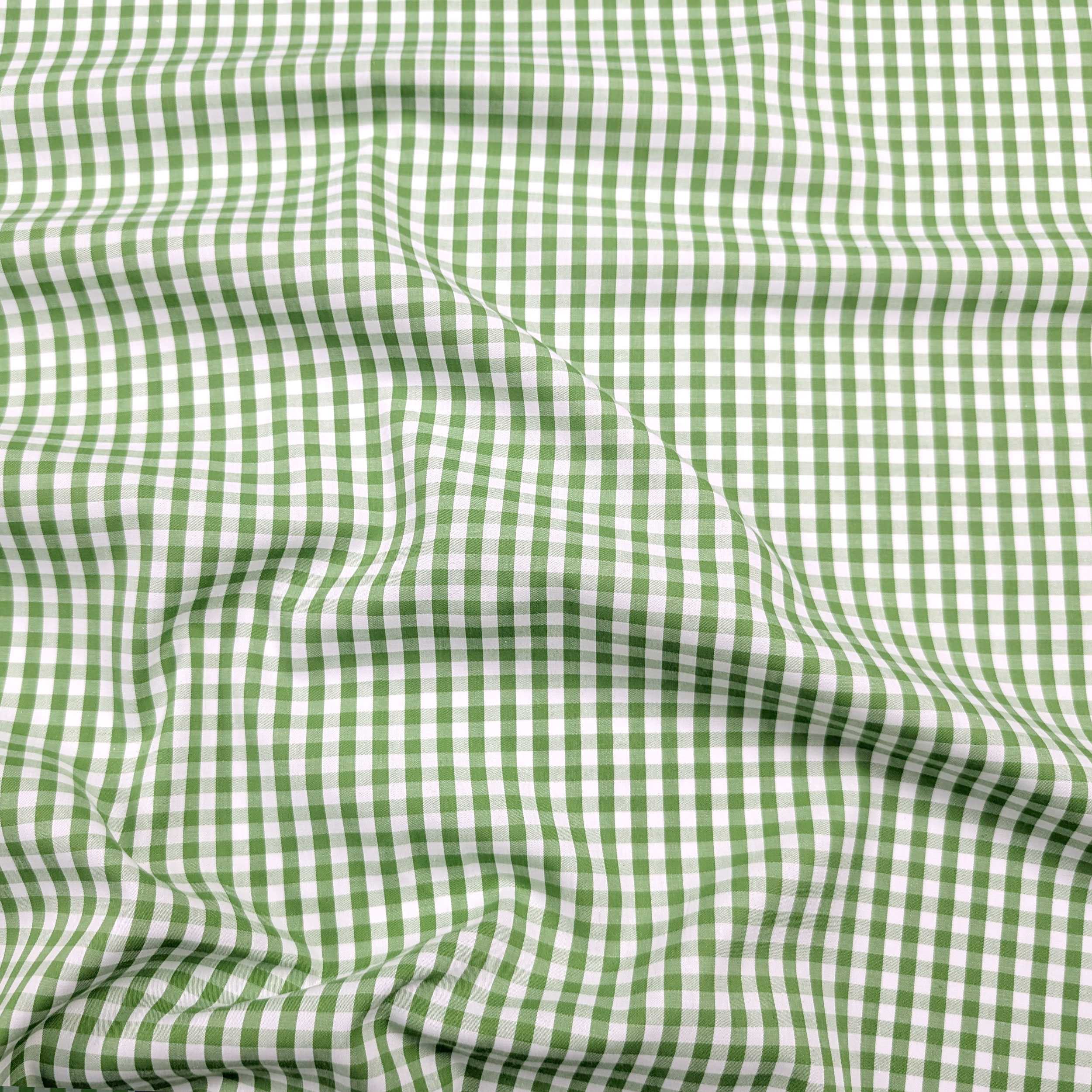 Cotone per Camiceria Quadretto Verde Image