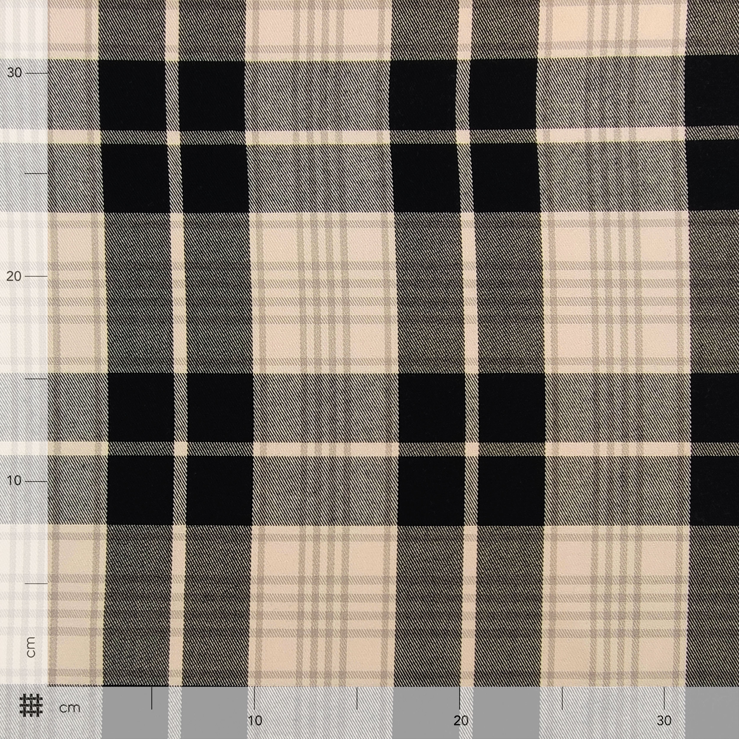Tessuto Tartan Cipria e Nero