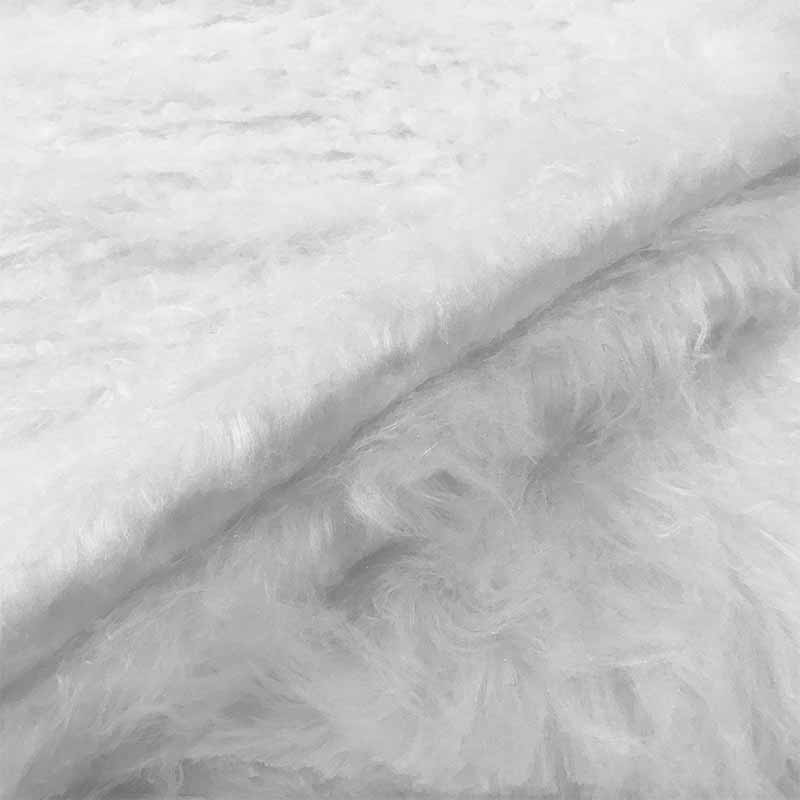 Tessuto Pelliccia Economica Pelo Lungo Bianco  2