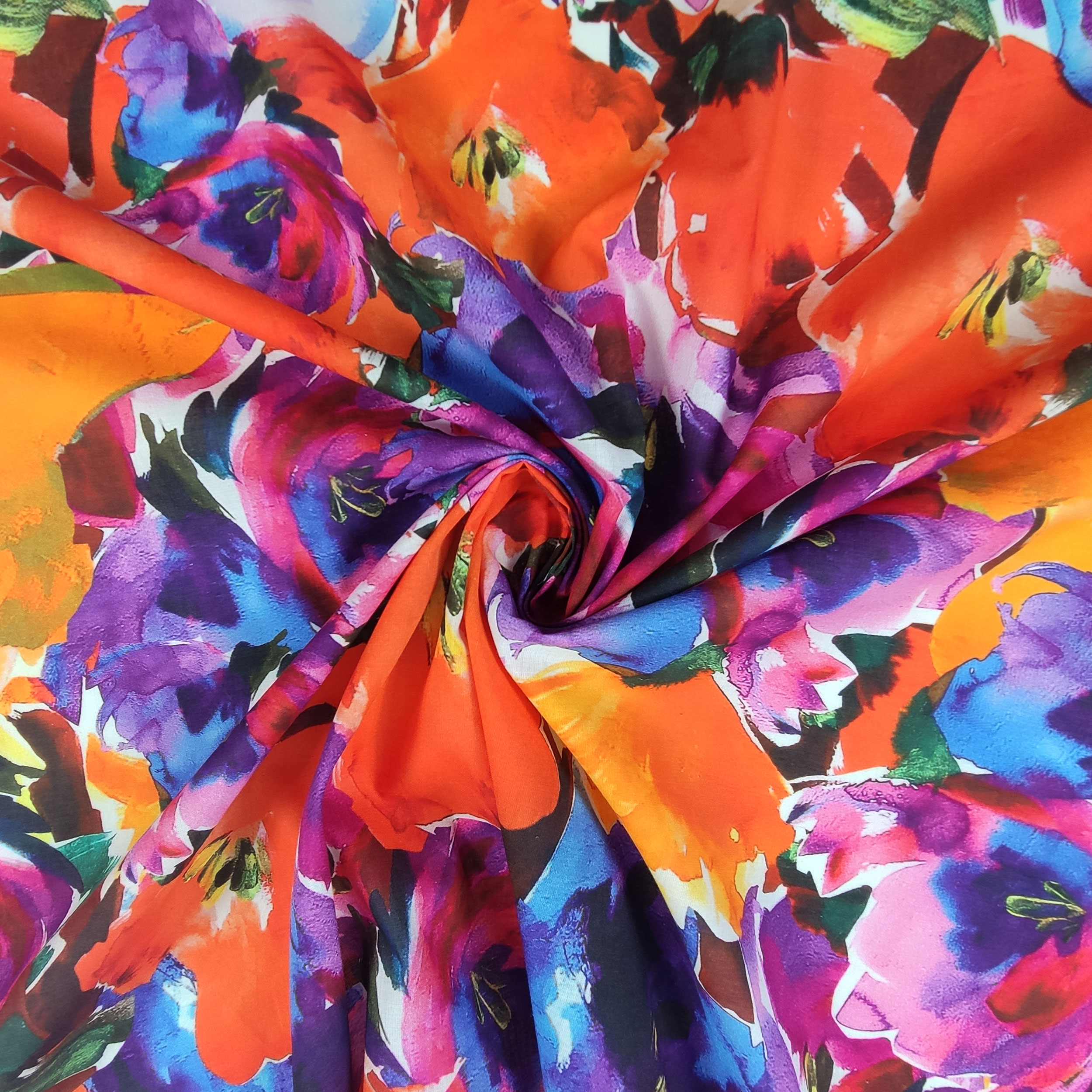 Mussola Cotone Fiori Moda
