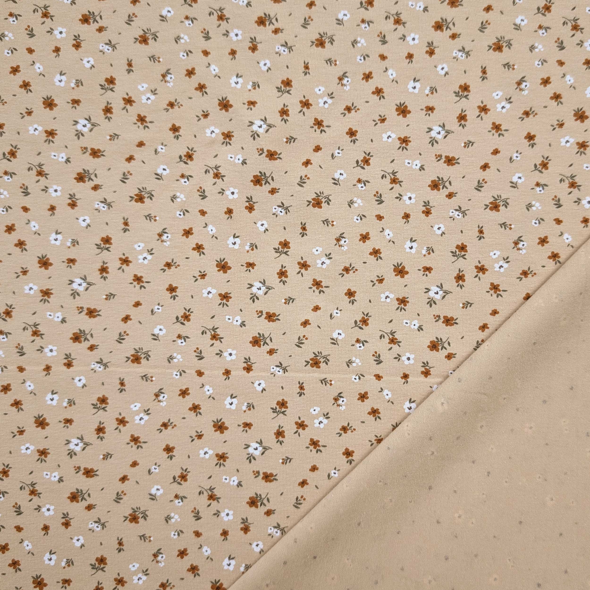 Jersey Cotone Beige Fantasia Fiorellini Image
