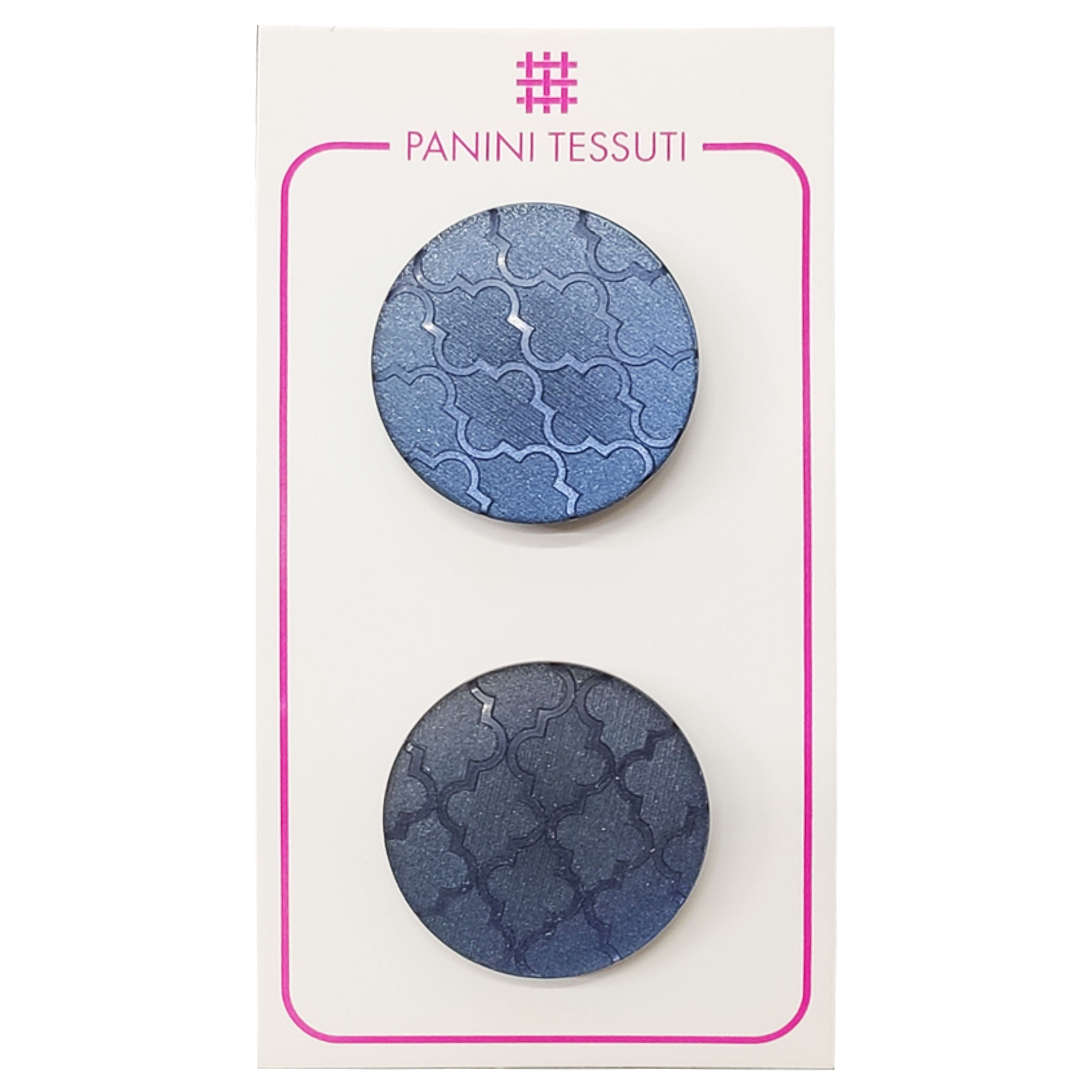 Bottoni Decorati Colore Blu 2 Pezzi - Lin 44