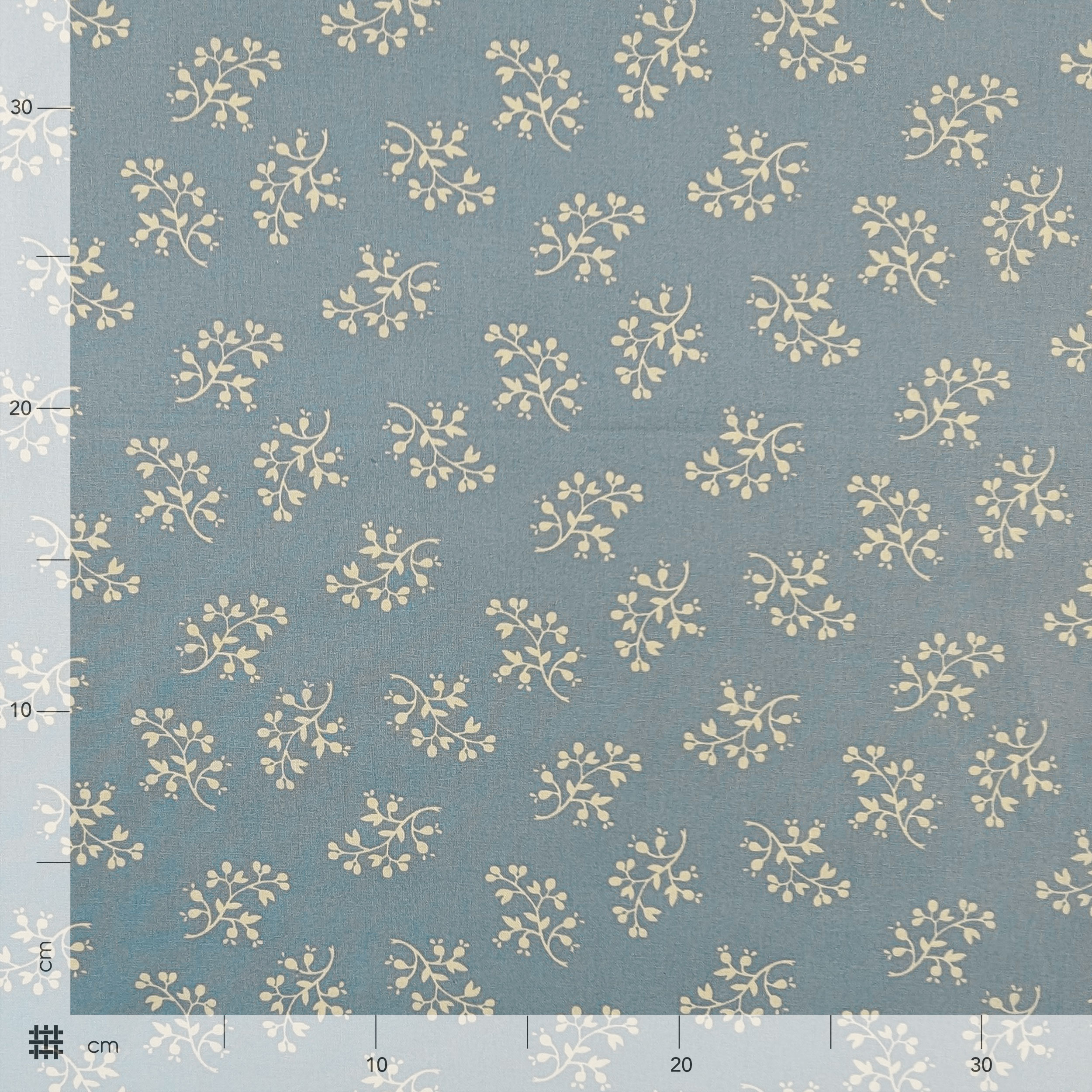 Popeline Cotone Fiori Sfondo Celeste Image