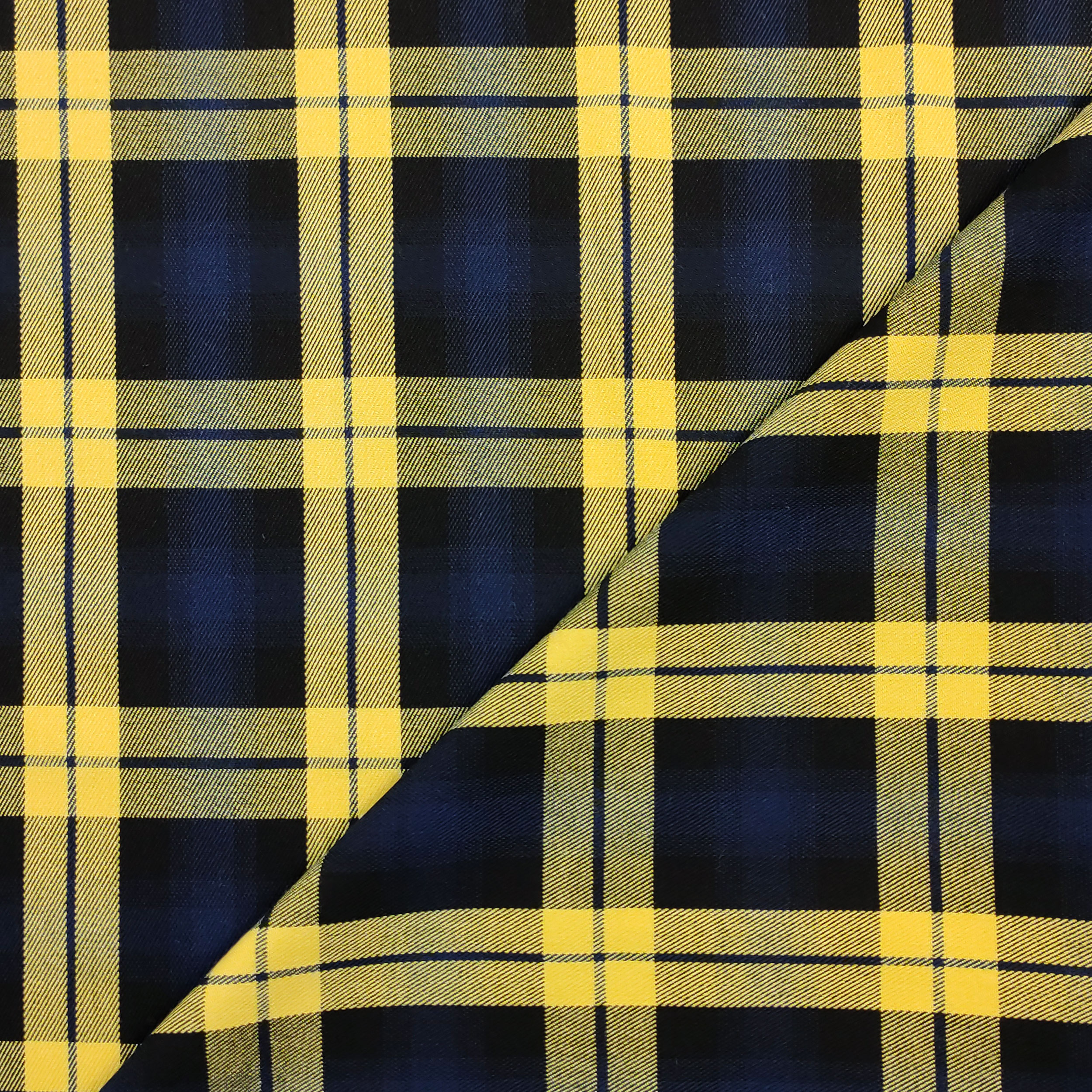 Tessuto Tartan Quadri Blu e Gialli Image
