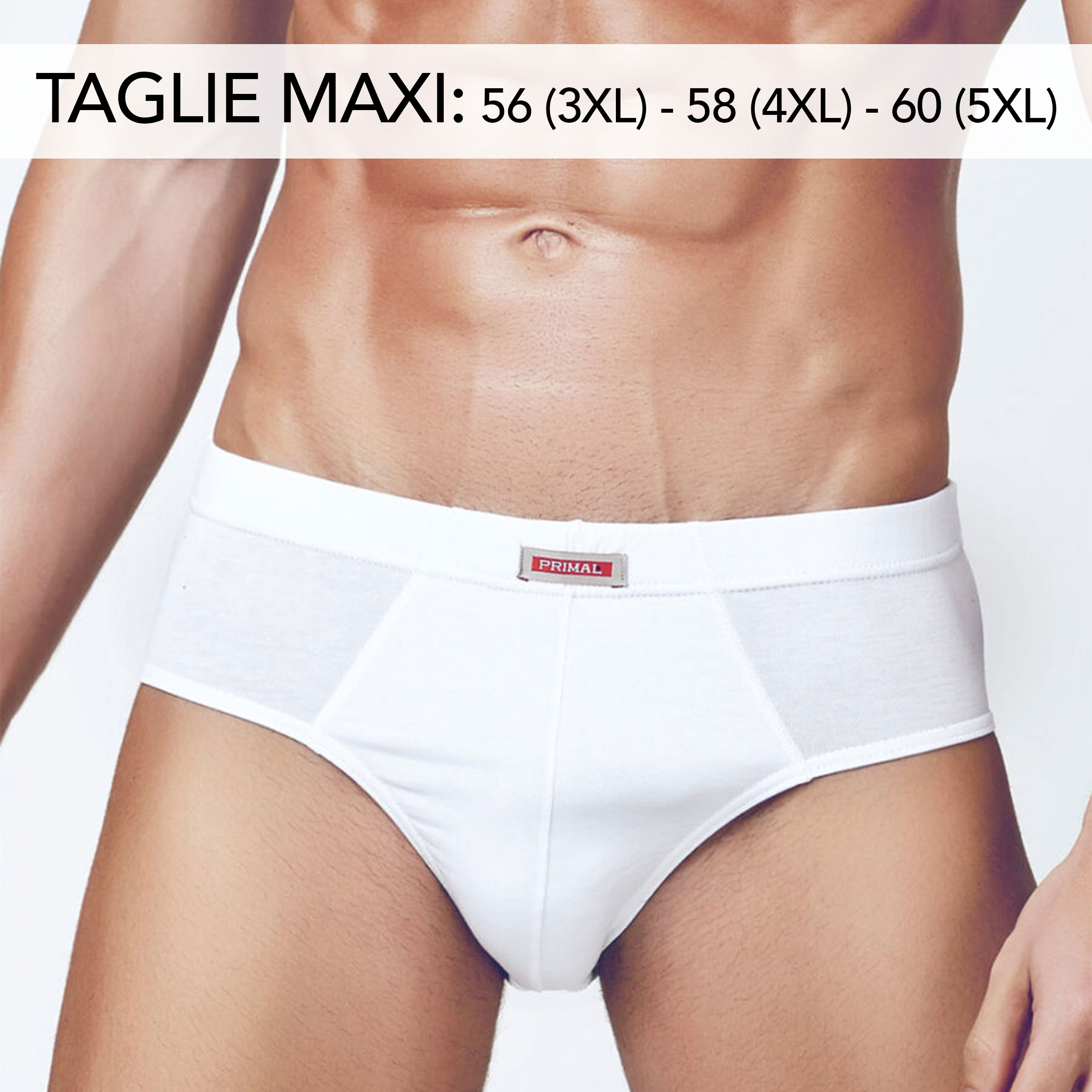 Slip Uomo Cotone Primal Maxi Comfort Bianco Image
