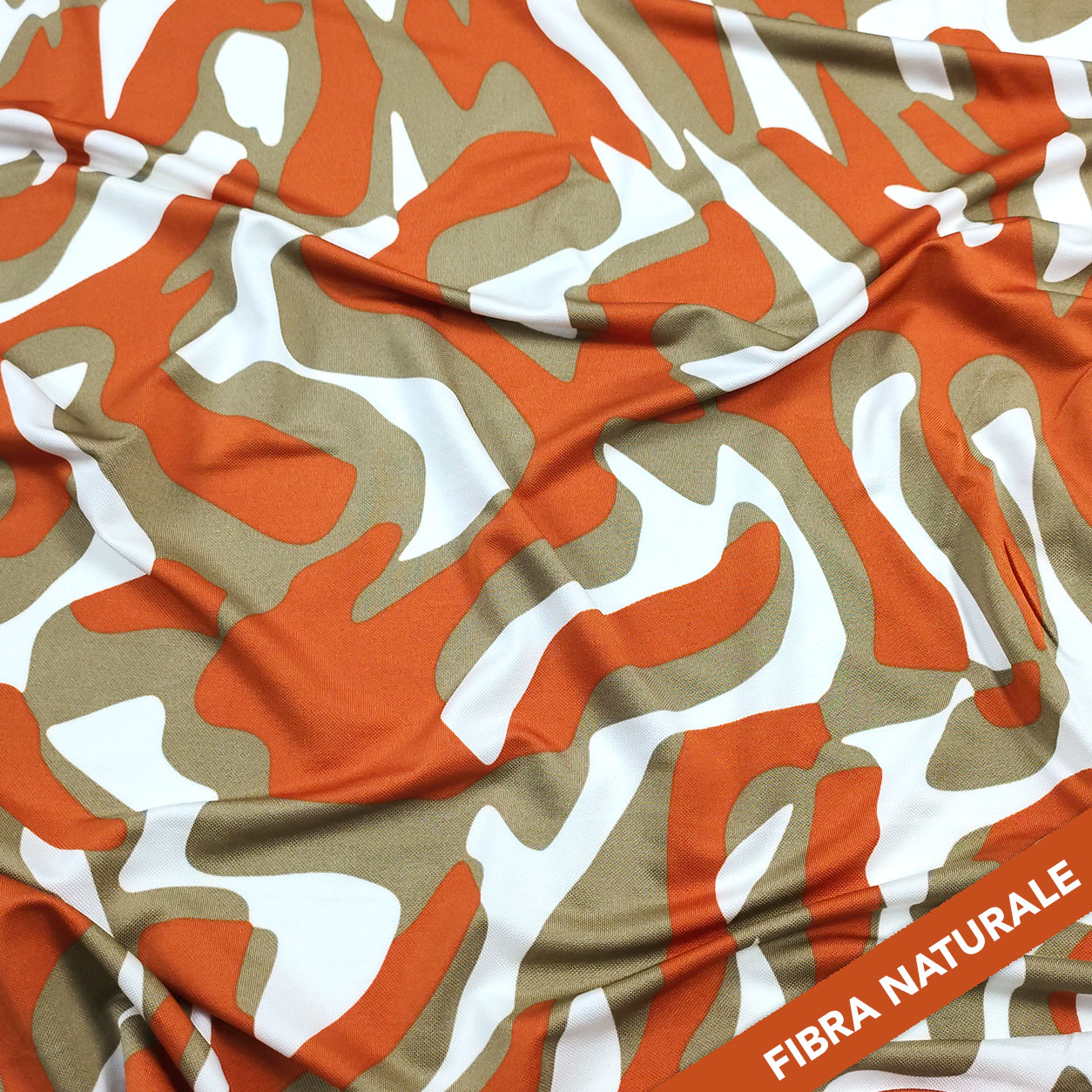 Maglina Moda Viscosa Seta Fantasia Astratta Arancio Image