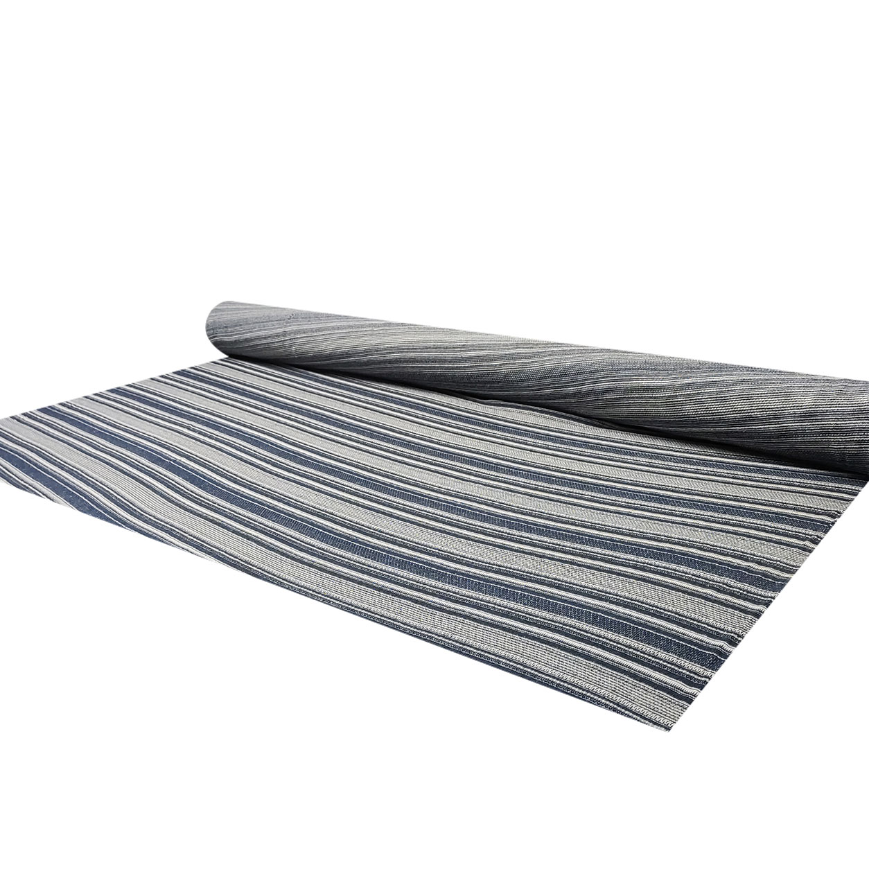 Tessuto Maglia Cotone Righe Bianco/Blu Image