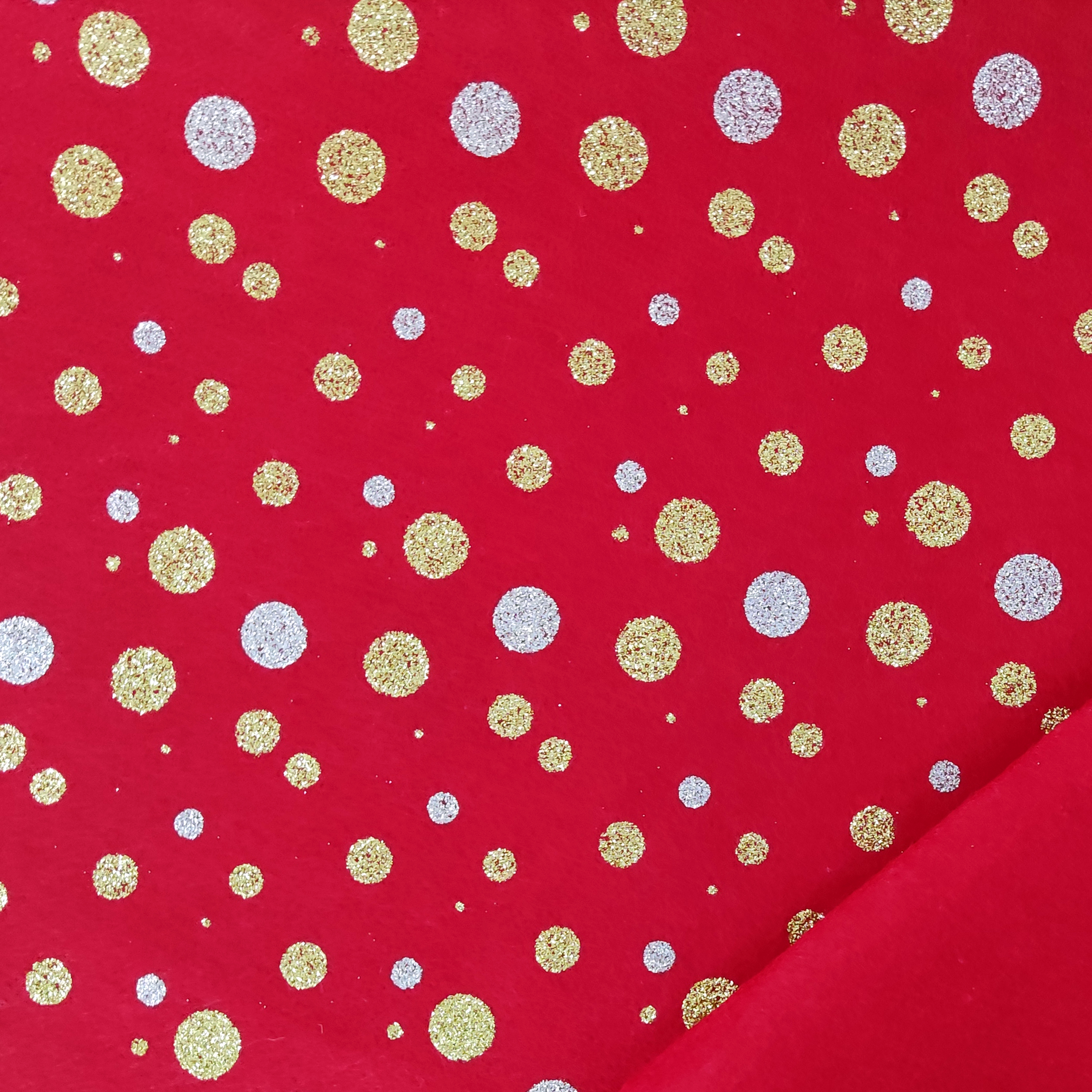 Pannolenci Pois Glitter Sfondo Rosso