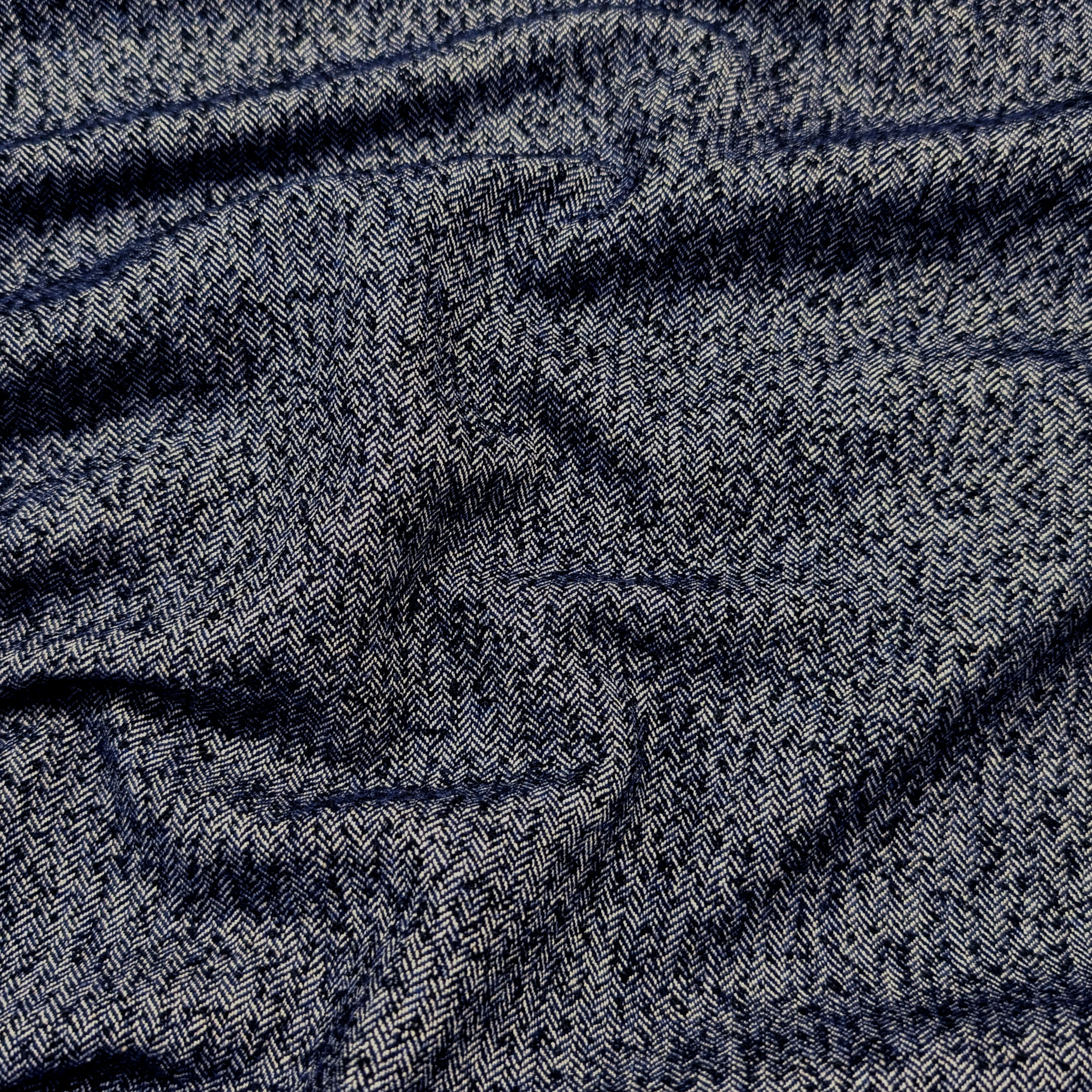Tessuto Misto Lana Spigato Blu Image