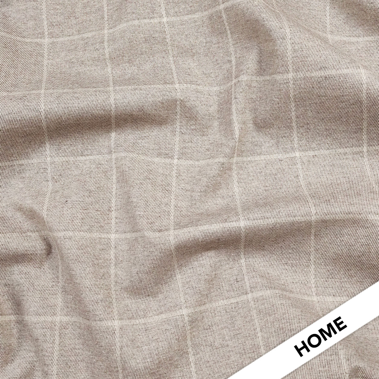 Tessuto per Tovaglia Resinato Cotone Quadri in Beige
