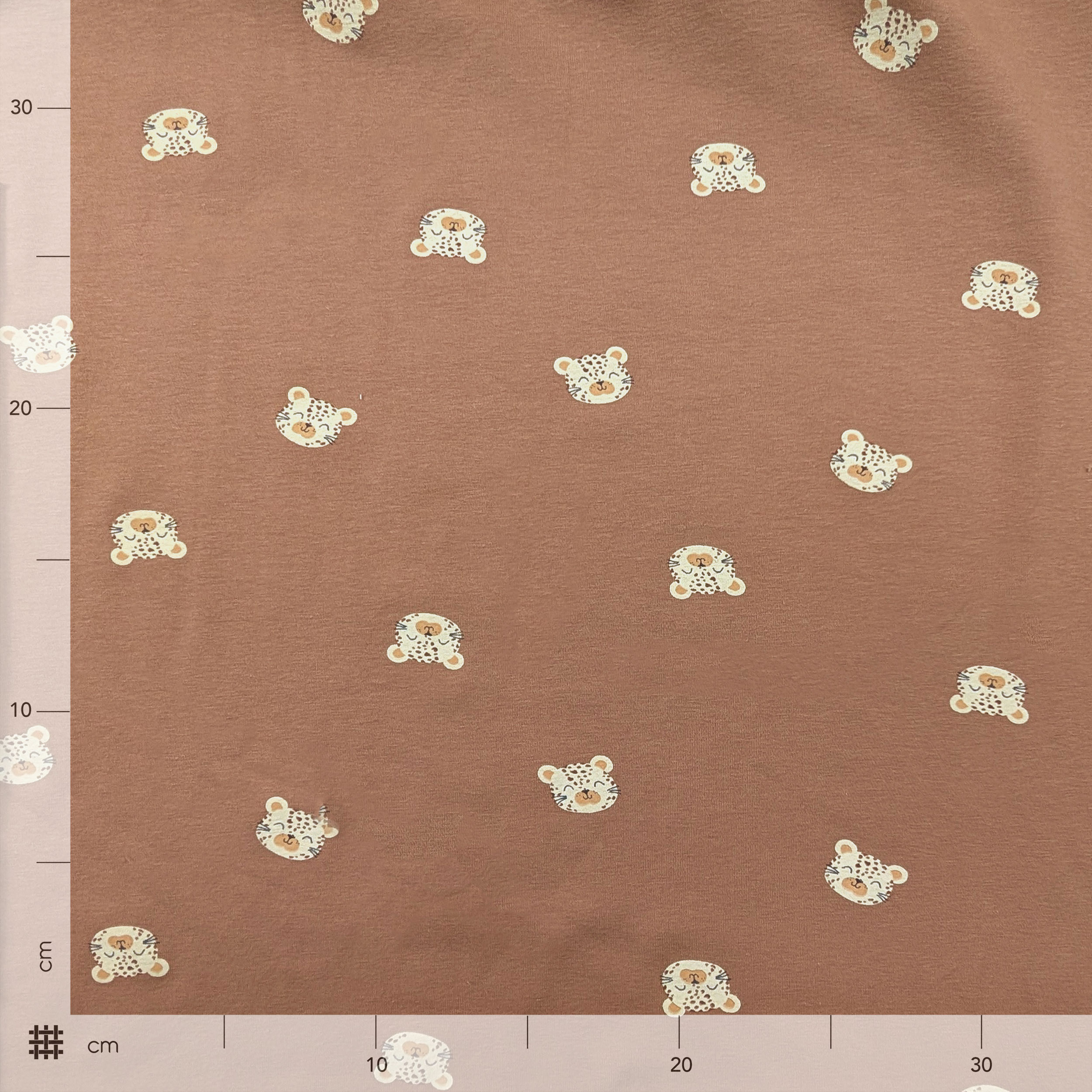 Jersey Cotone Sfondo Cammello con Tigrotti Image