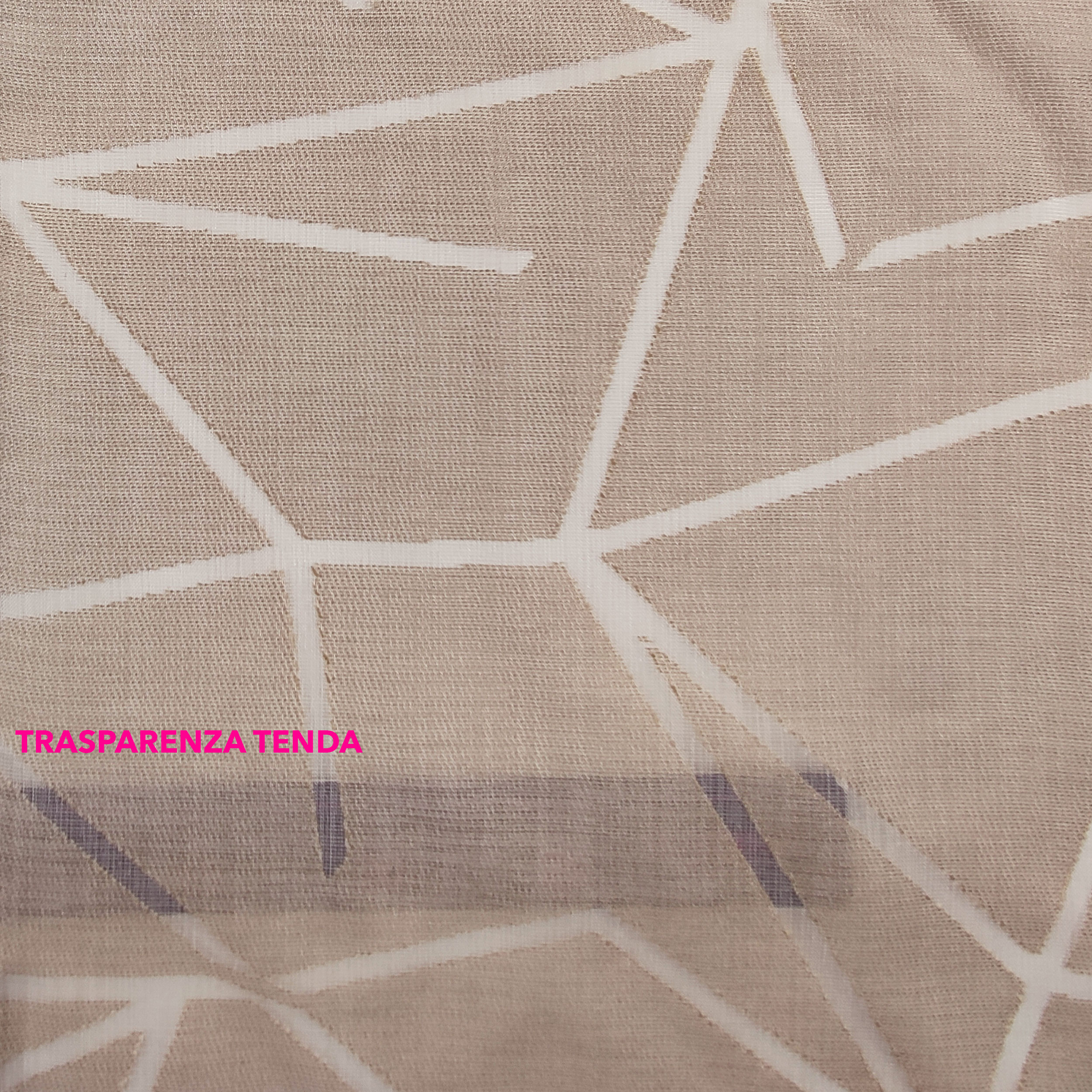 Tessuto Tendino Devorè Tortora Linee Geometriche 
