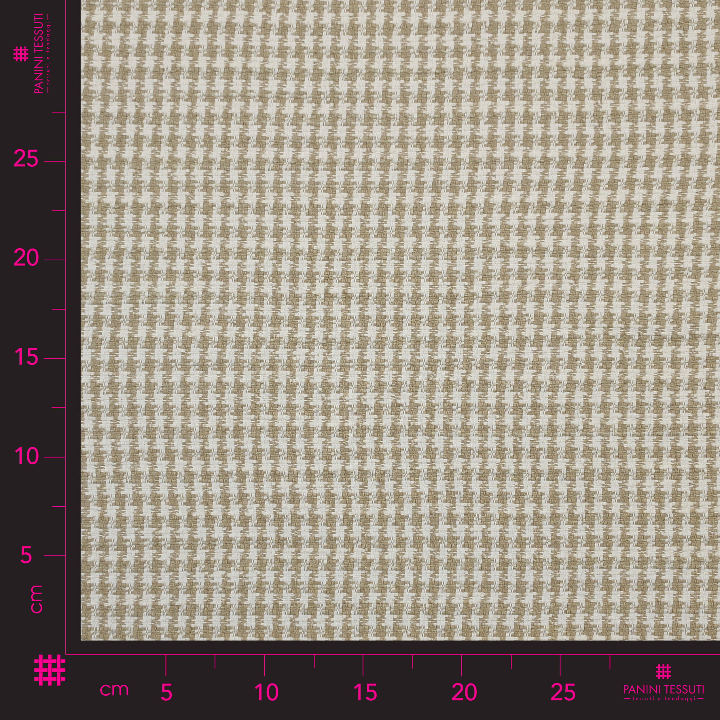 Tessuto Tweed Pied de Poule Beige Image