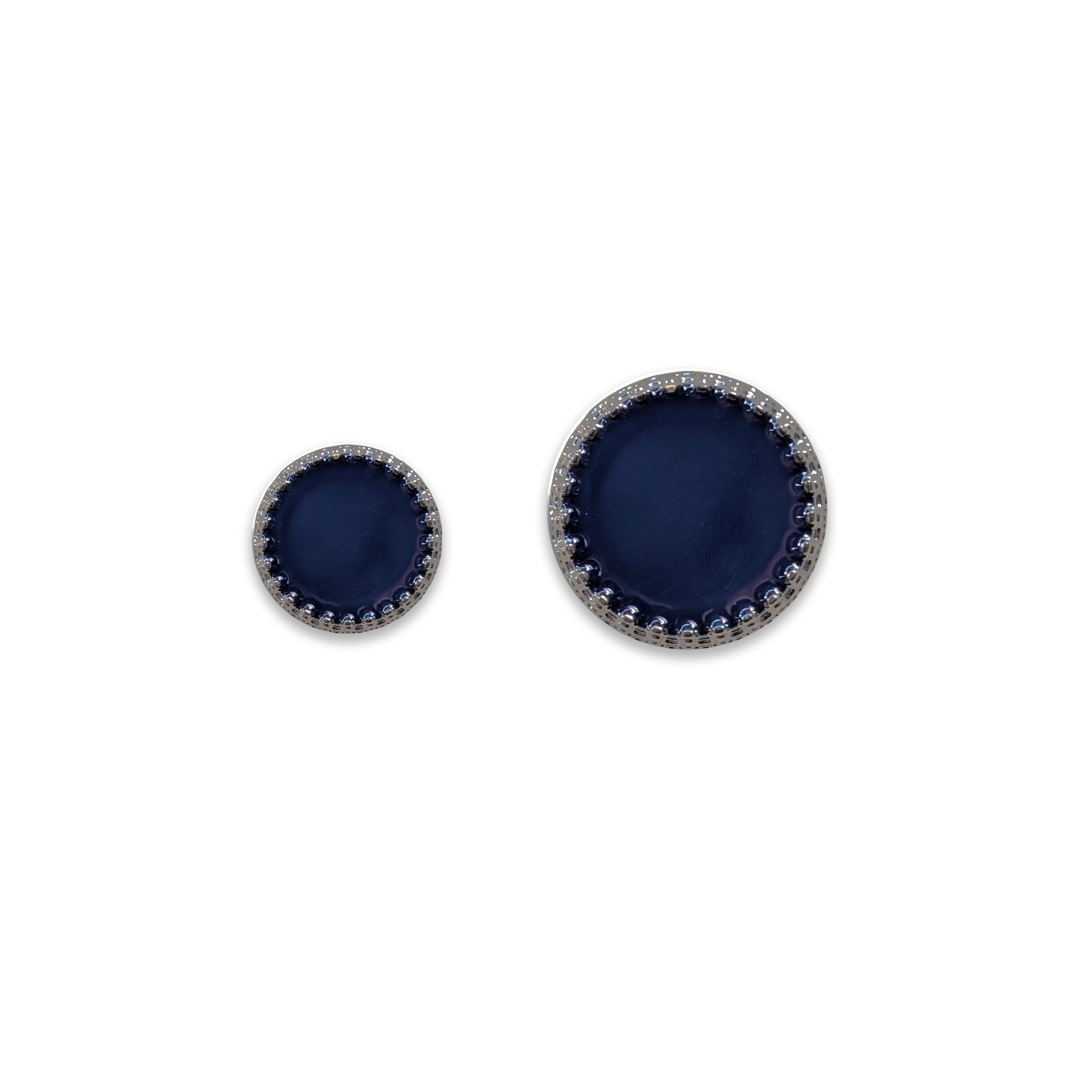 Bottone Blu con Corona Argento Scuro Image