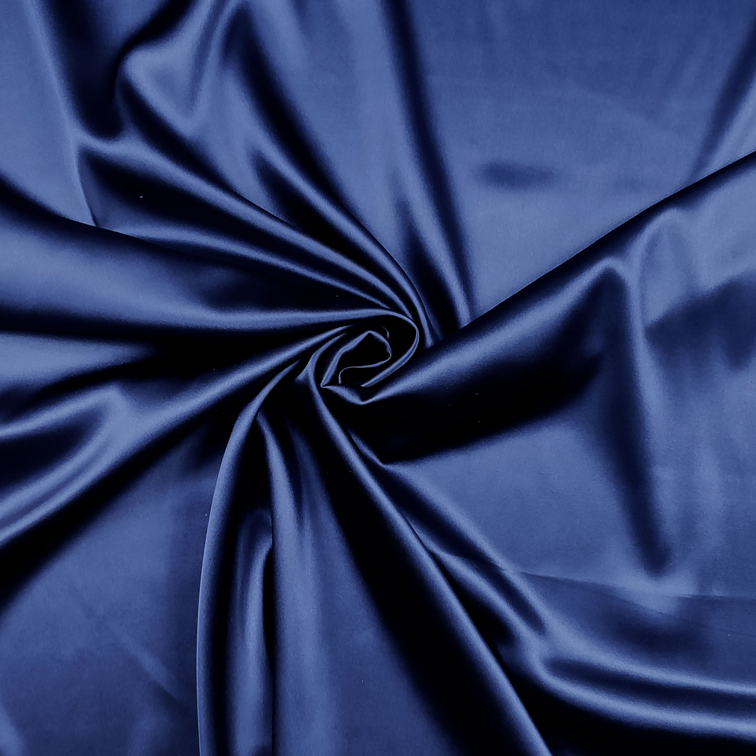 Tessuto Raso di Seta Elasticizzato Blu Image