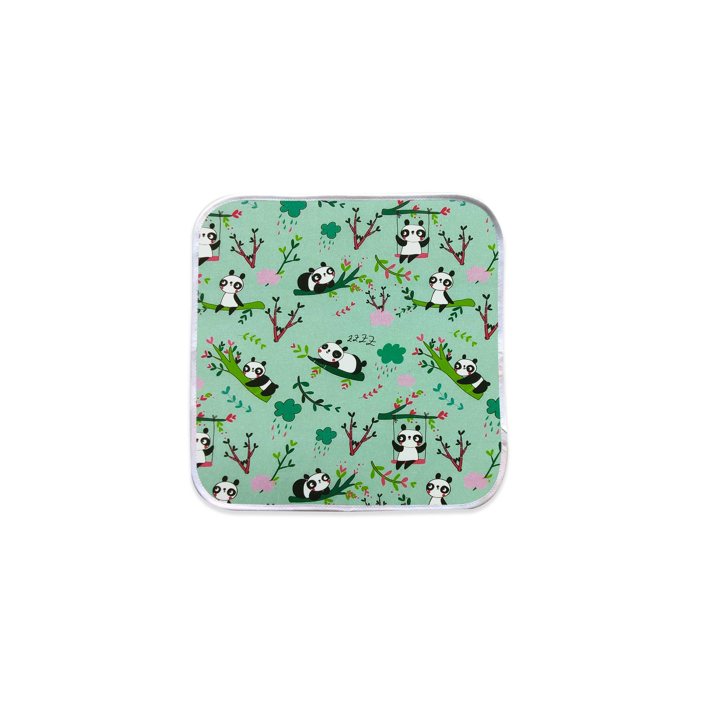 Coordinato Asilo Panda Sfondo Verde Menta