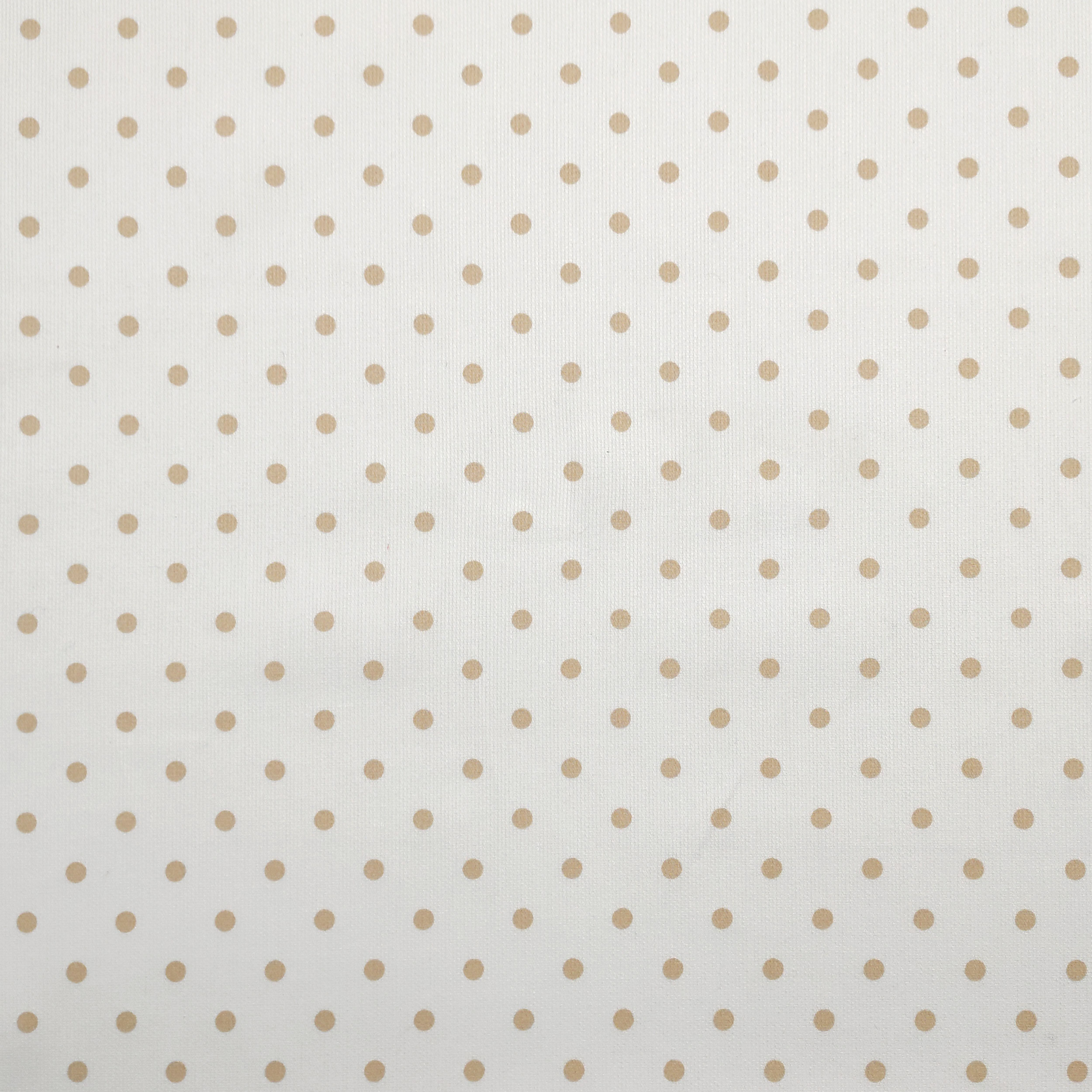 Tessuto Cotone Piquet con Pois Beige