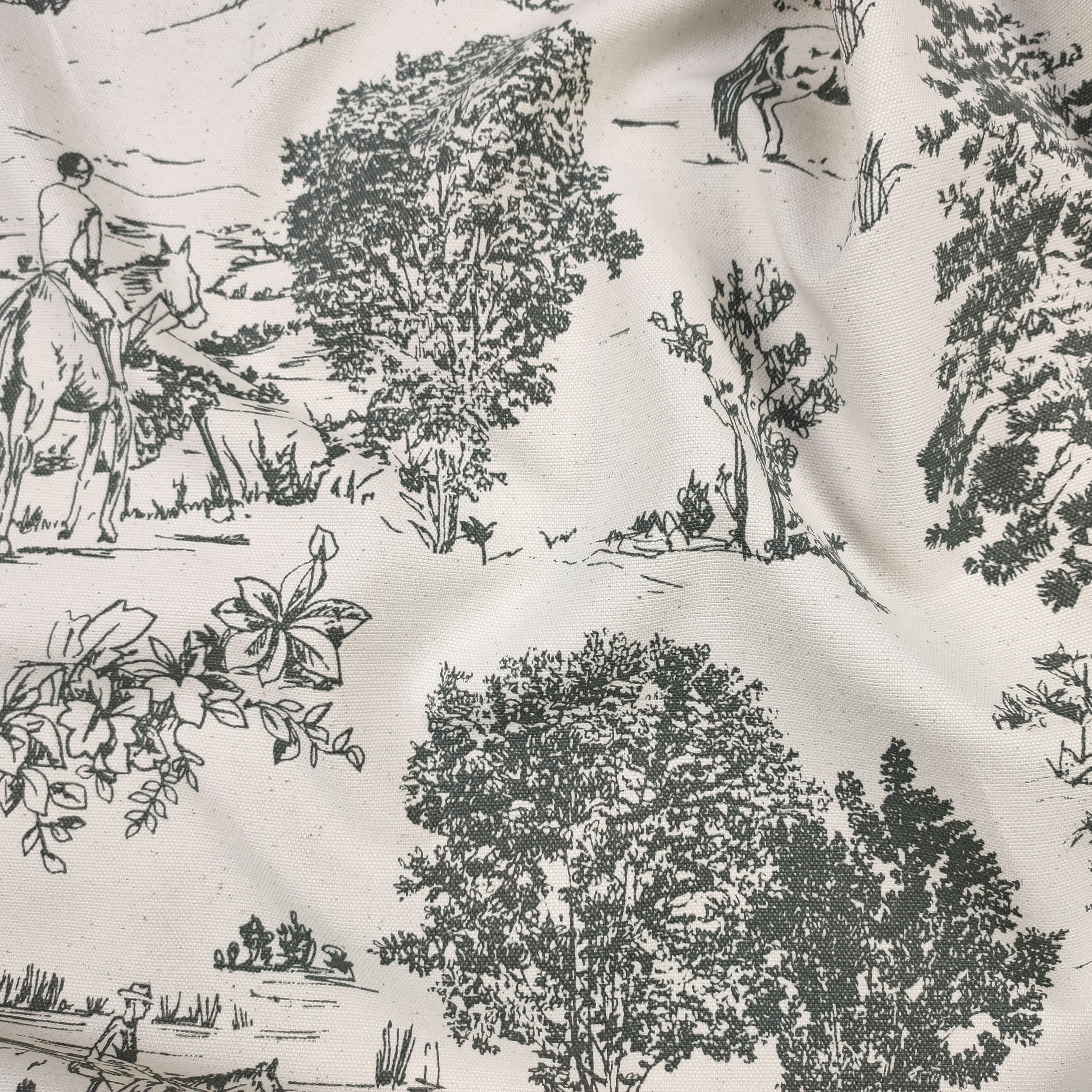 Toile De Jouy Natural Antracite Image