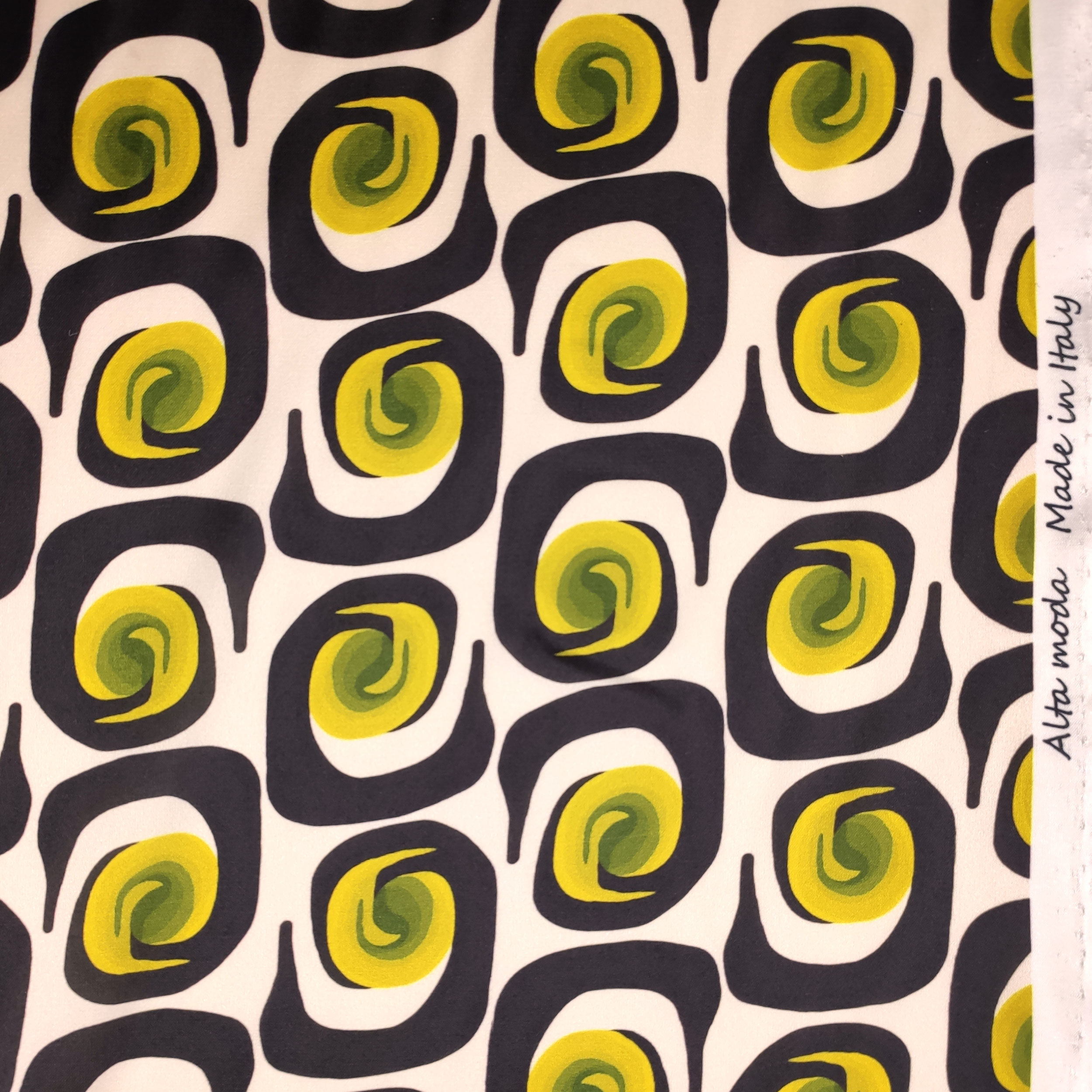 Rasetto Elasticizzato Setato Moda Motivi Astratti Giallo