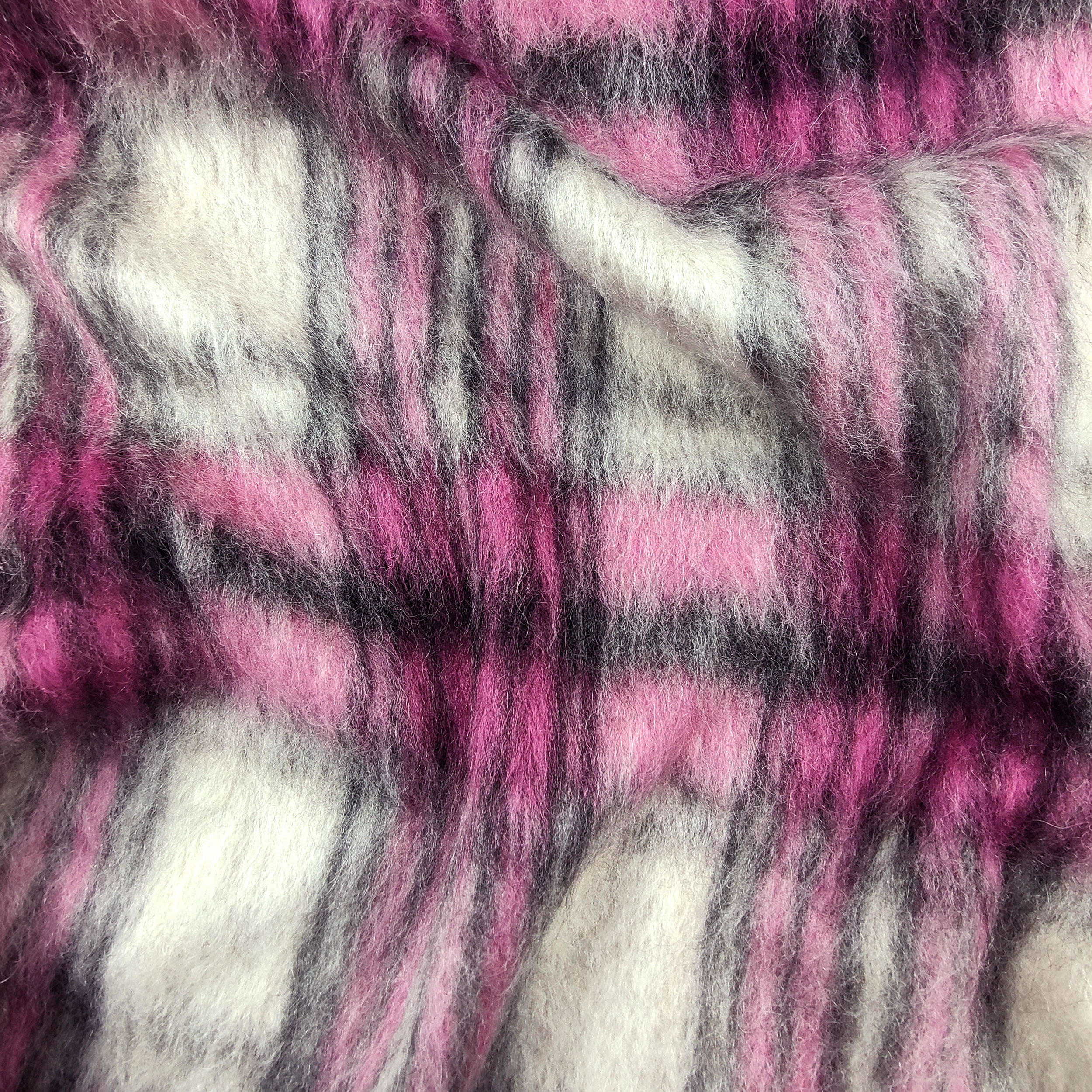 Pelliccia Sintetica Tartan Toni Fuxia