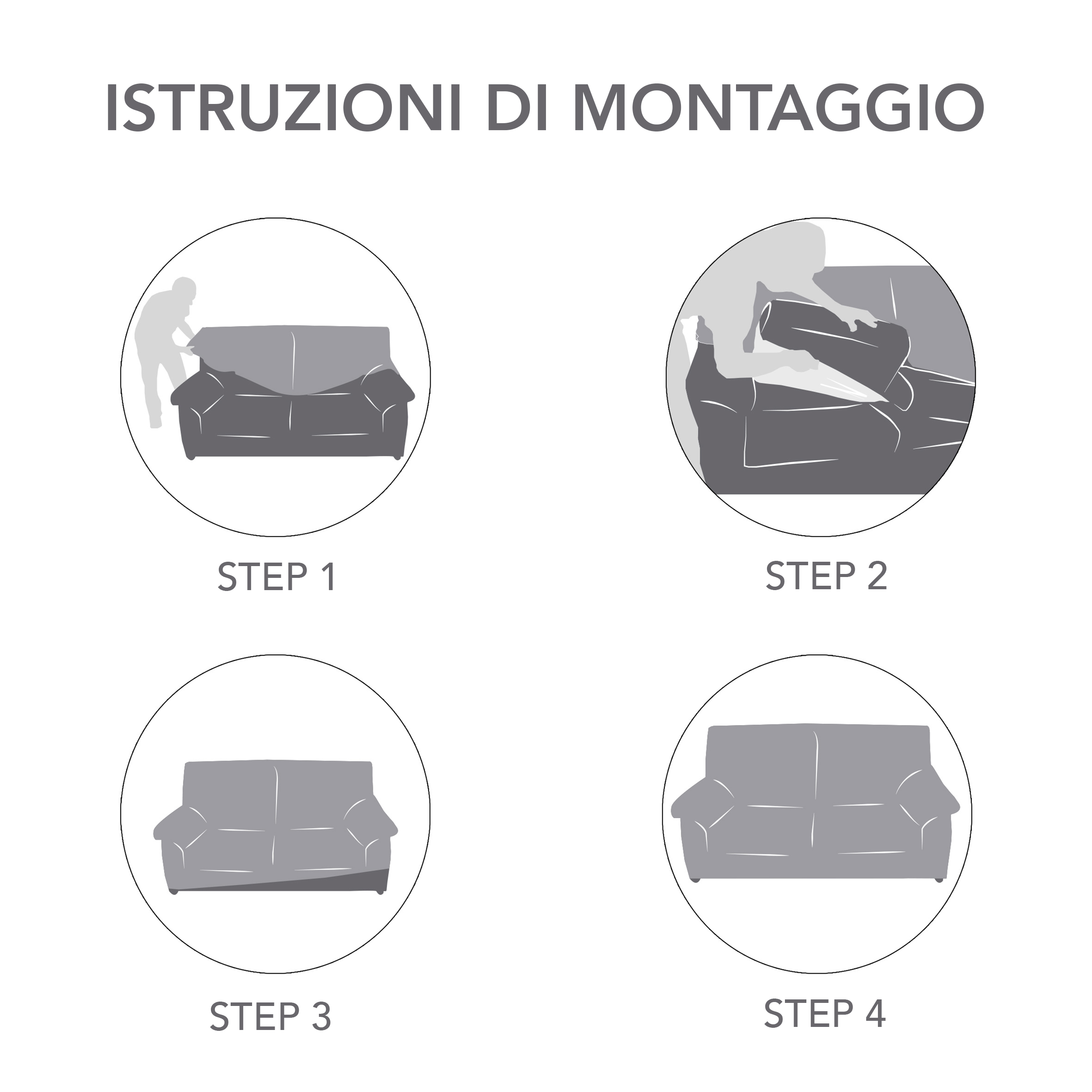 Copridivano Elastico Stropicciato Marrone 3 Piazze