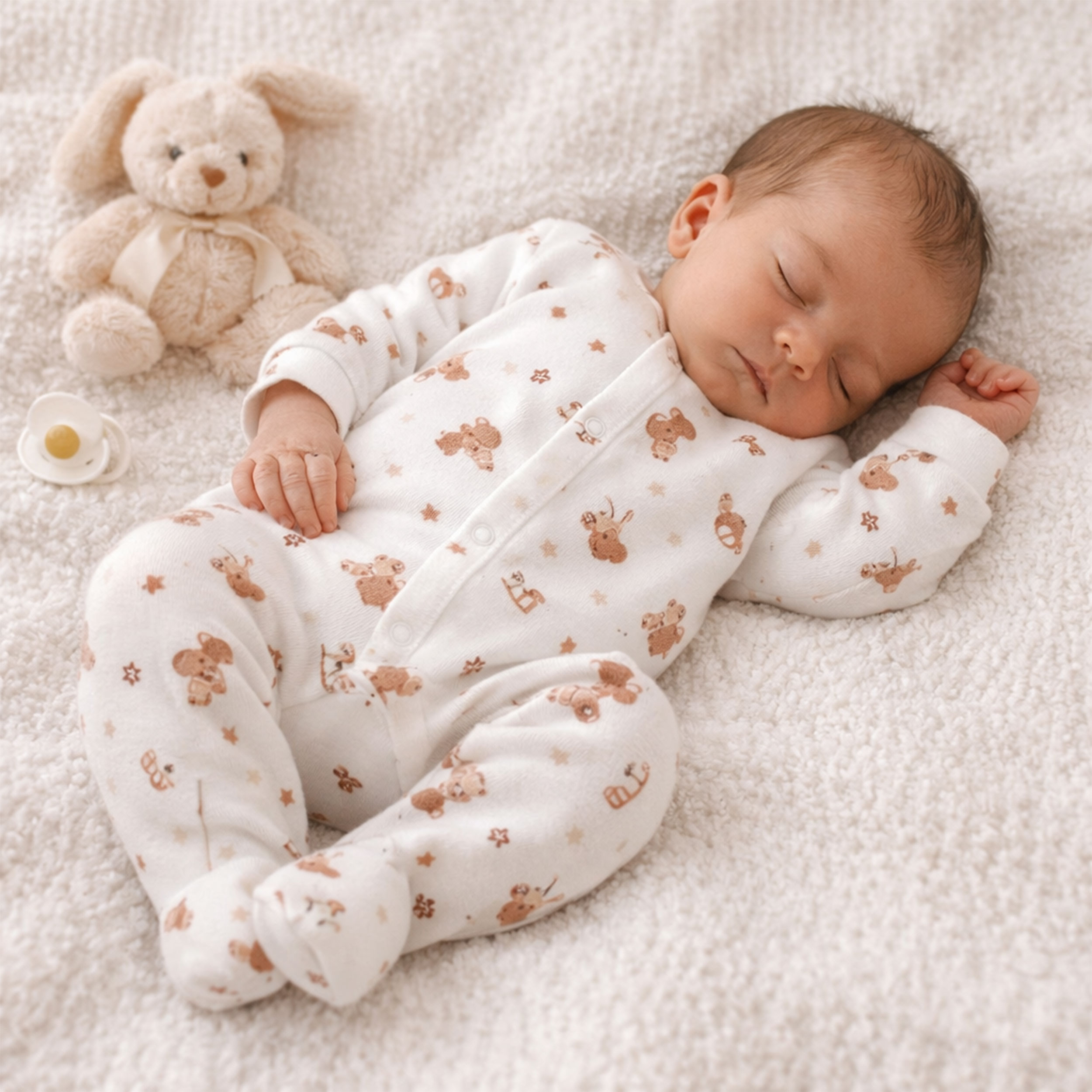 Cotone Piquet Baby Orsetti e Stelline Image