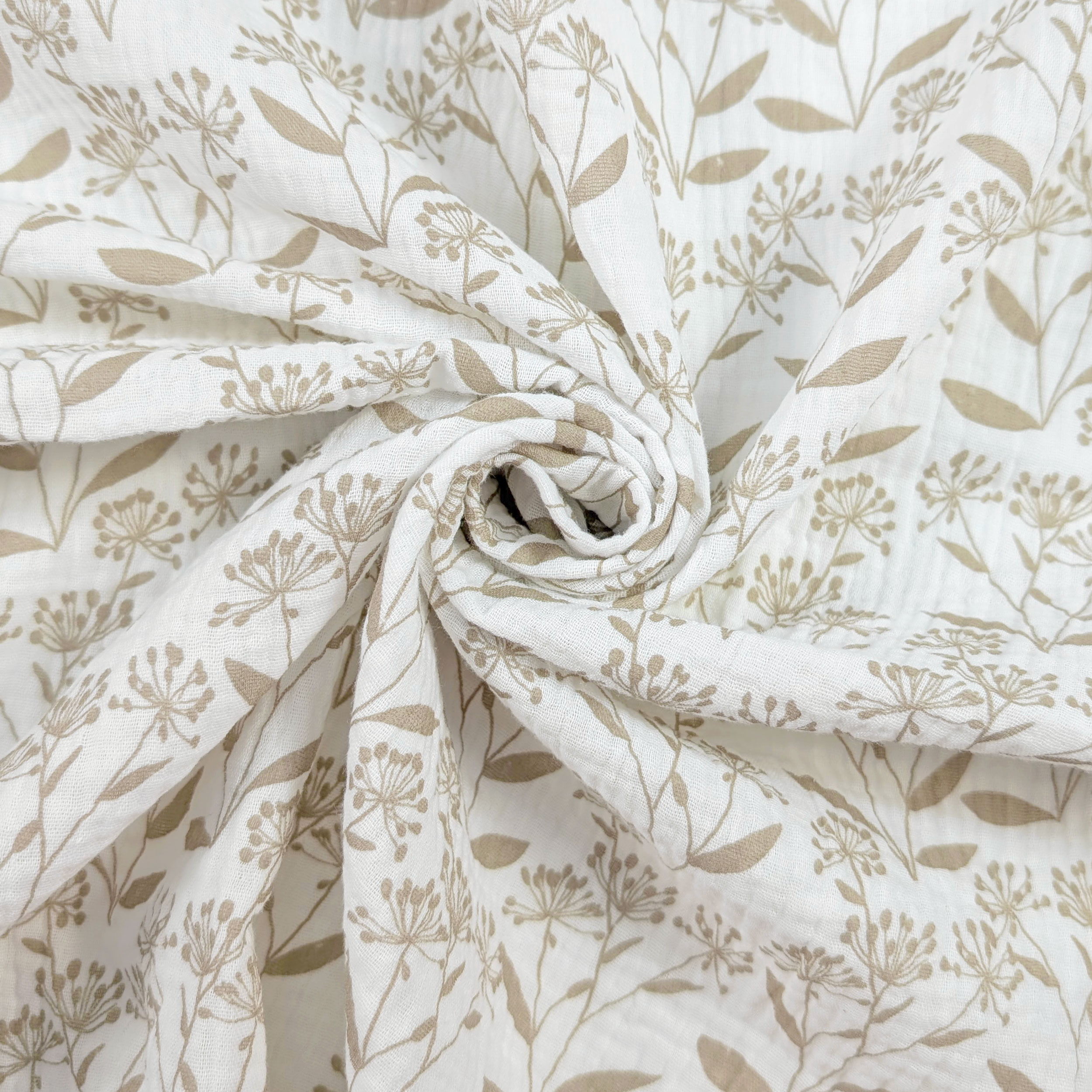Mussola Cotone Fantasia Floreale Beige Image
