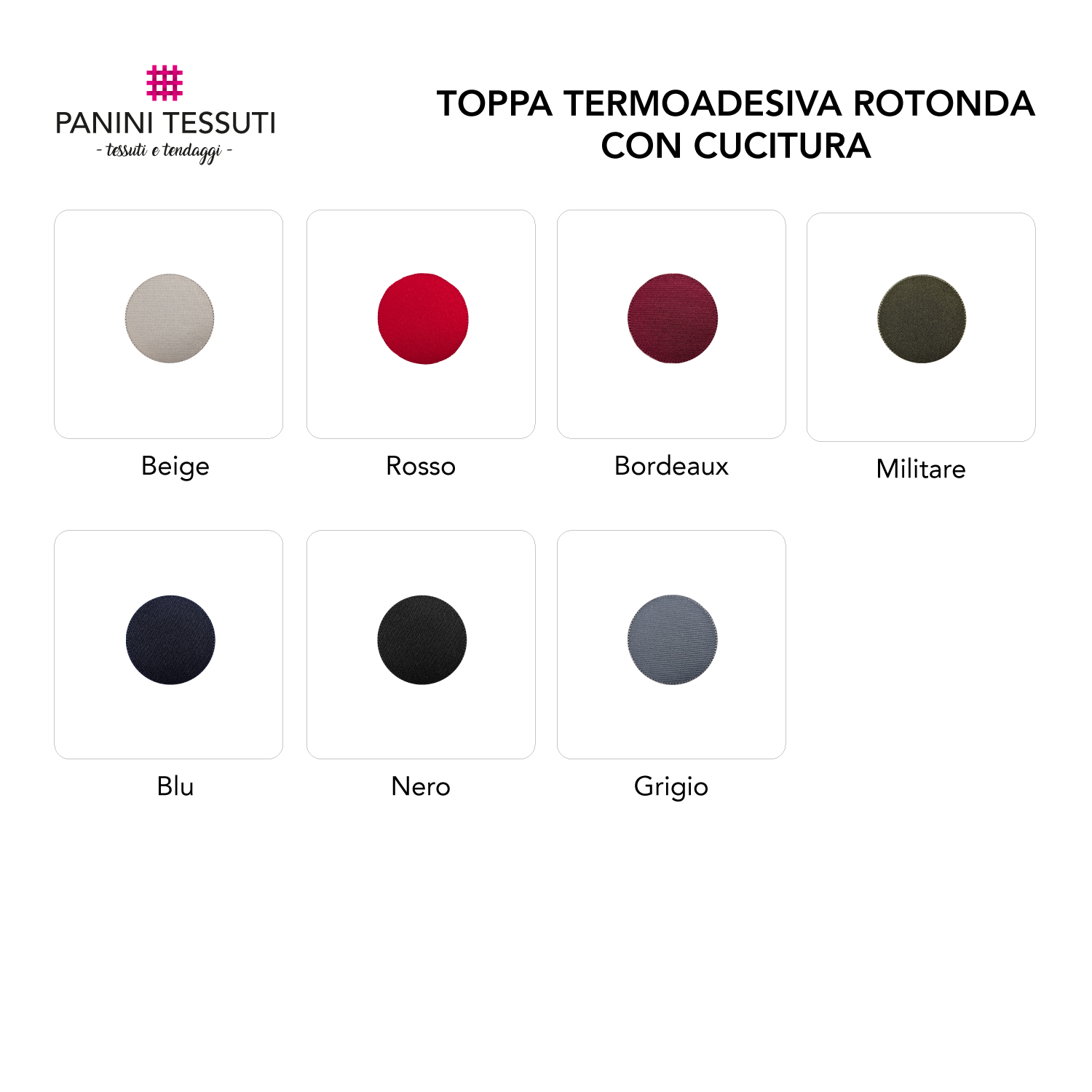 Toppa Termoadesiva Rotonda con Cucitura Image