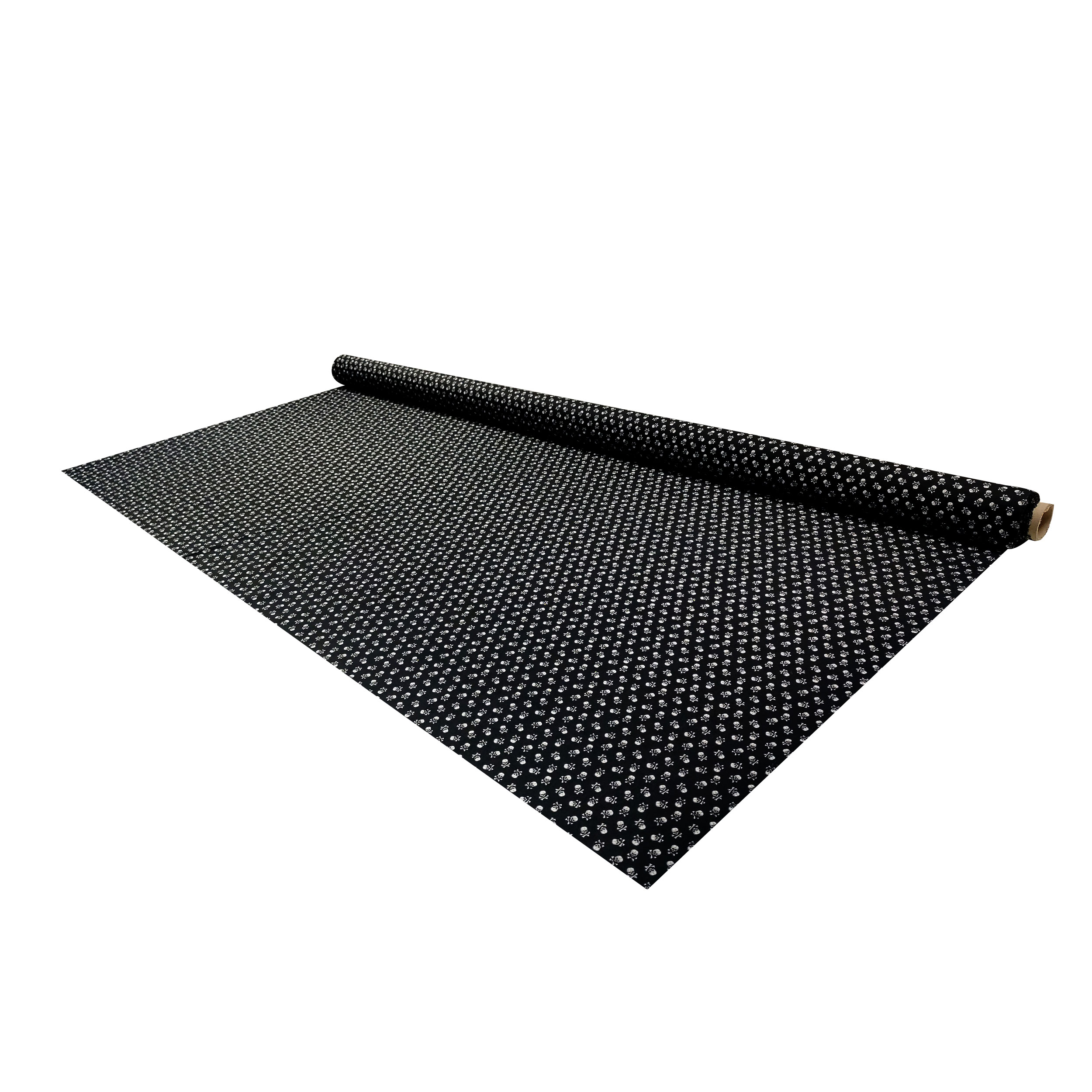 Cotone Sfondo Nero Fantasia Mini Teschi