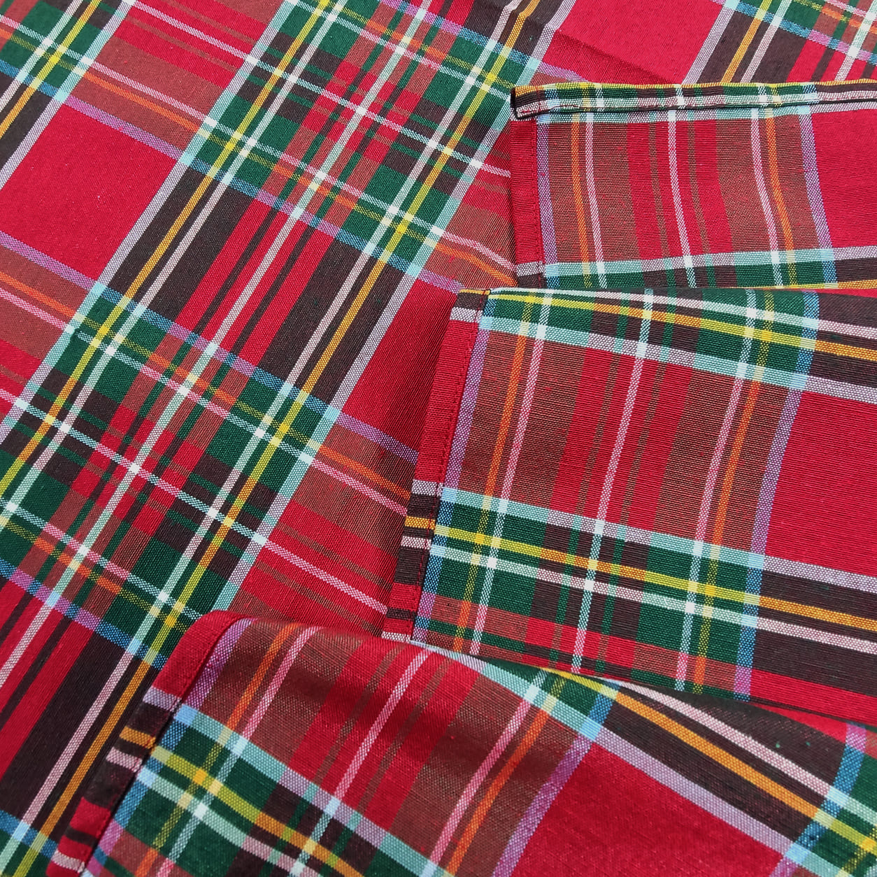 tovagliato in misto cotone per natale tartan rosso (1)