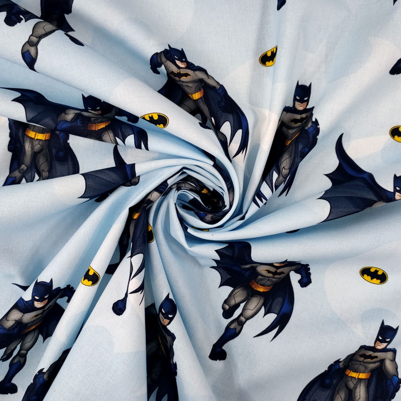 Tessuto Cotone Batman Azzurro