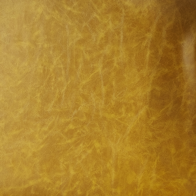 Ritaglio Finta Pelle Effetto Invecchiato Senape 100x140 cm