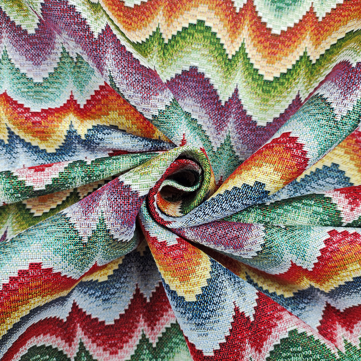 Tessuto Jacquard Fantasia Astratta Multicolor