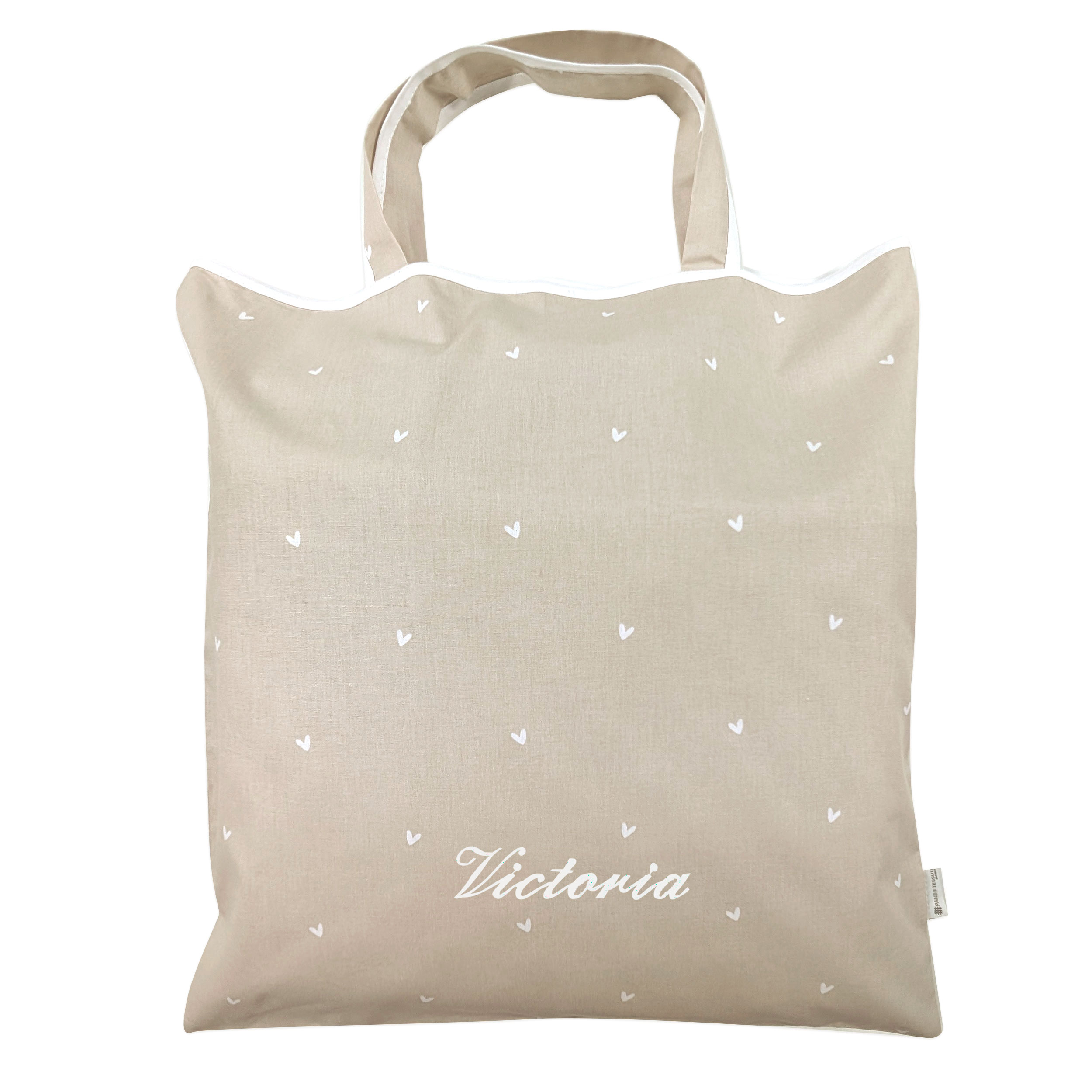 Borsa Porta Sacco Nanna Cuoricini Sfondo Beige Image
