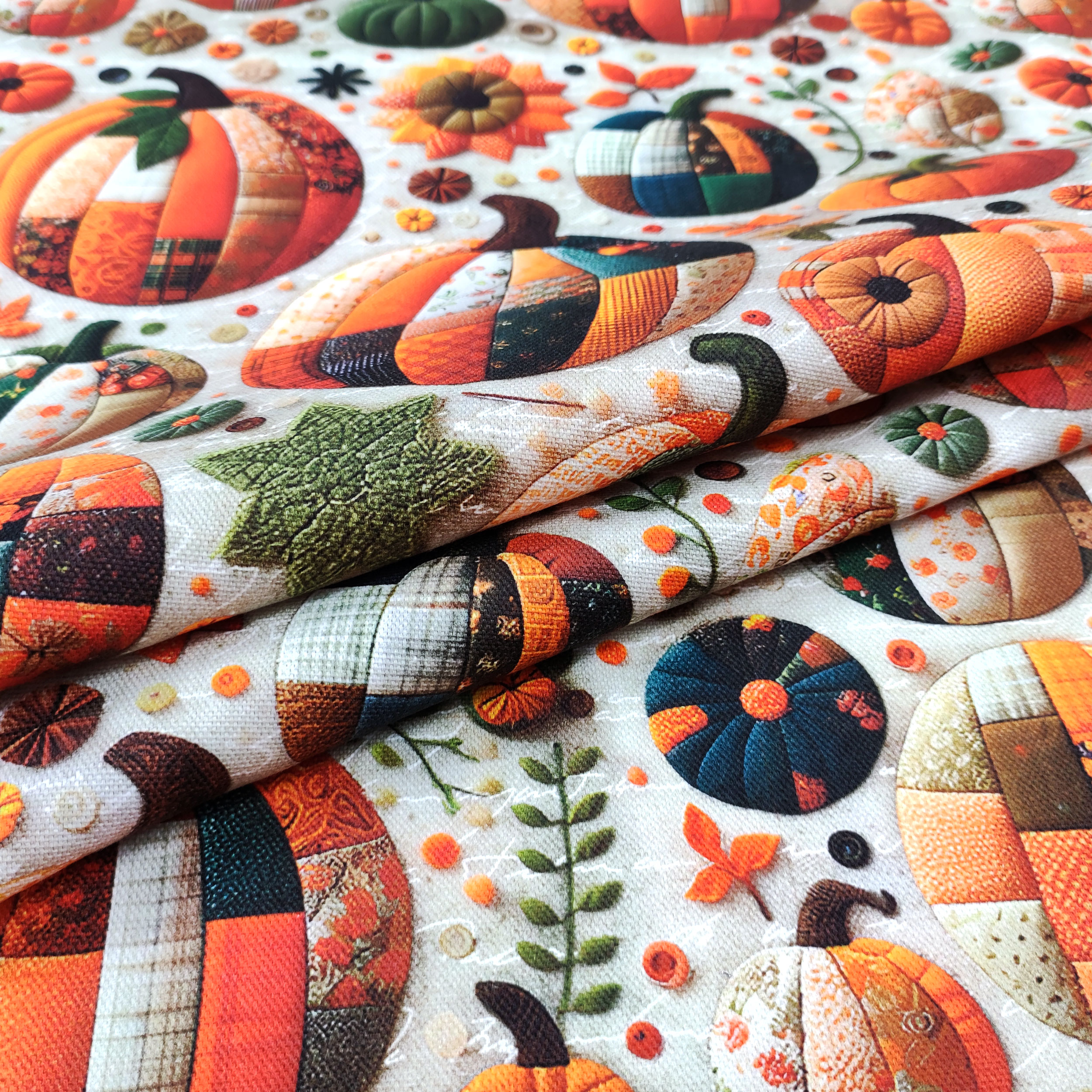 Panama di Cotone Zucche Patchwork