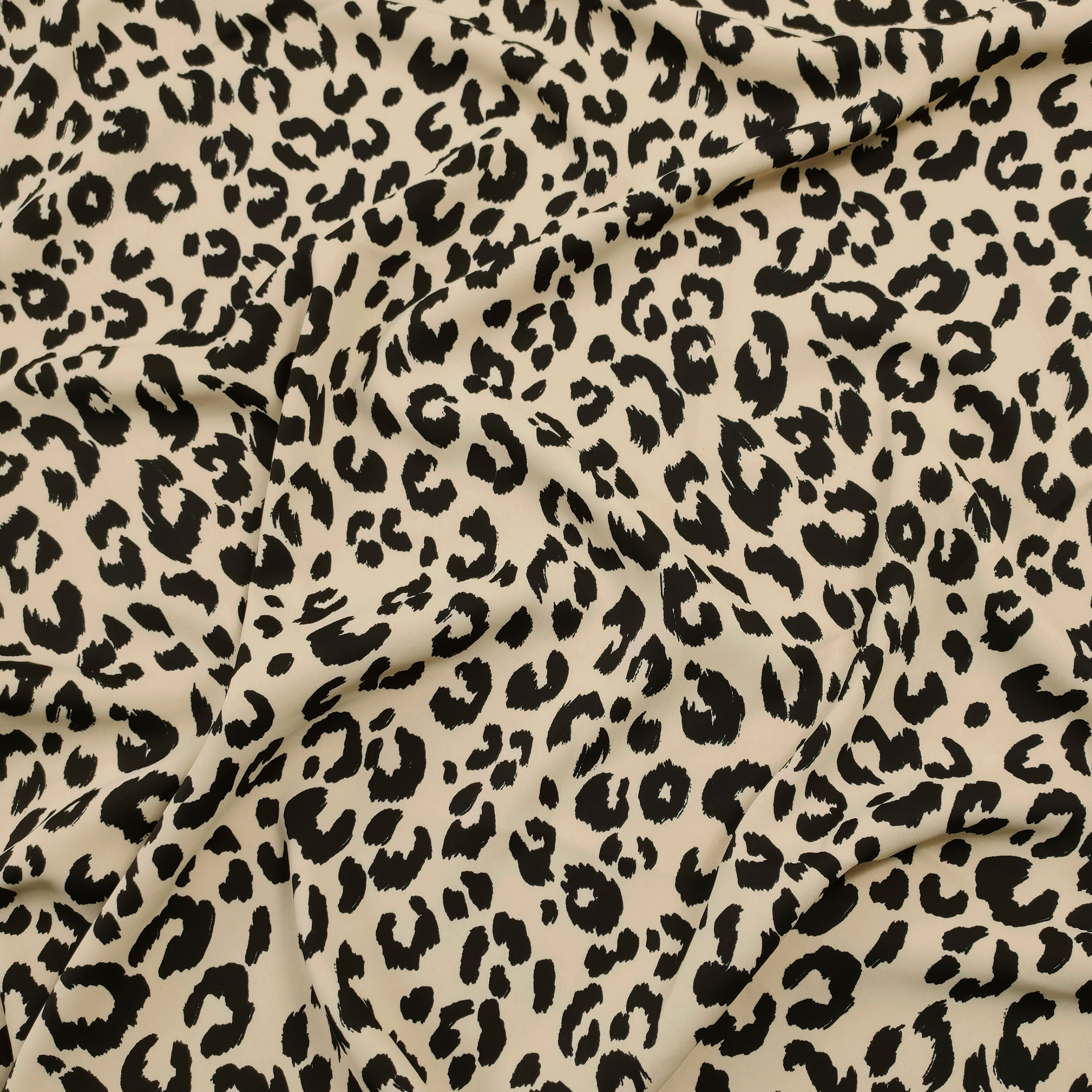 Tessuto Twill Leopardato Sfondo Beige