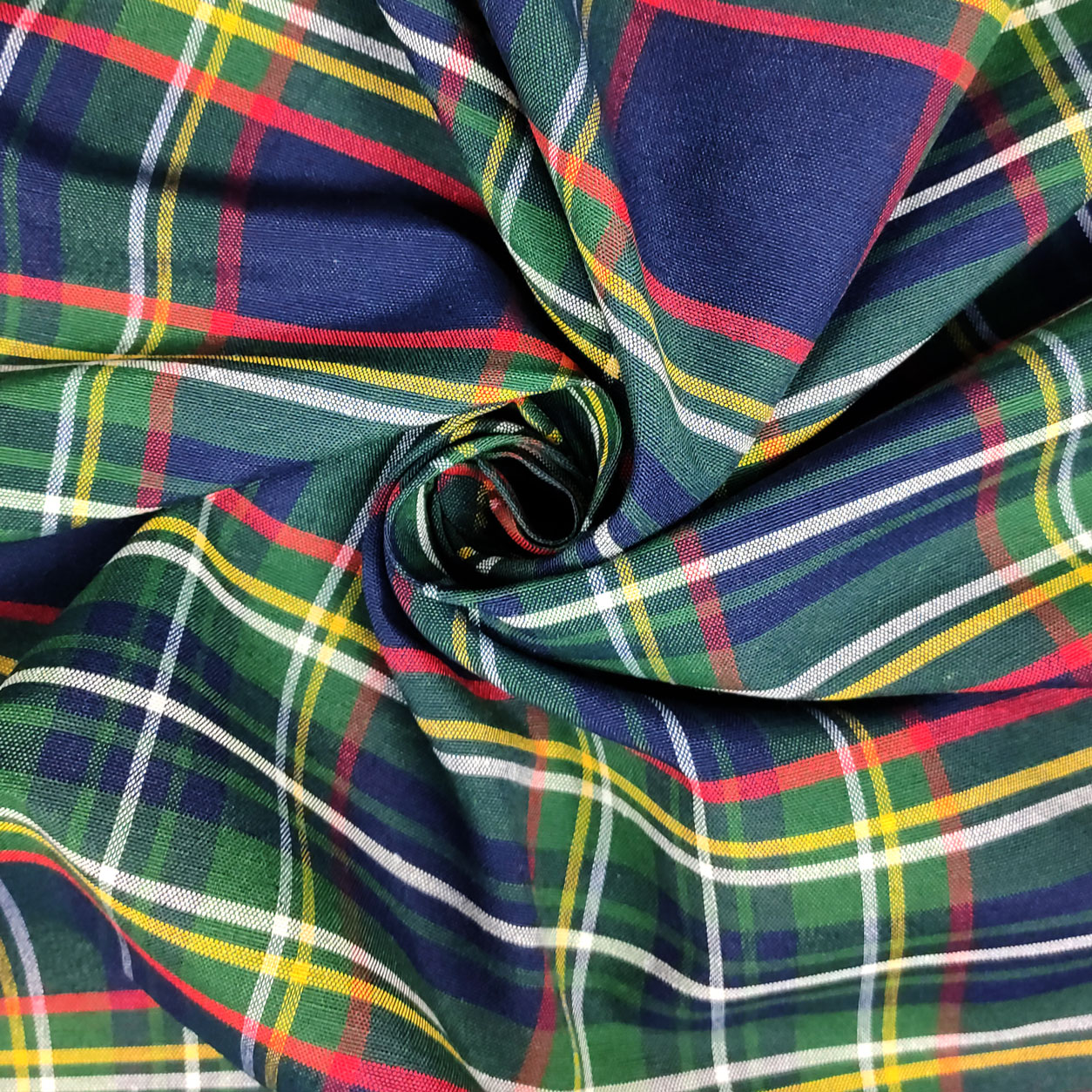  Tessuto Misto Cotone Tartan Quadro Grande Image