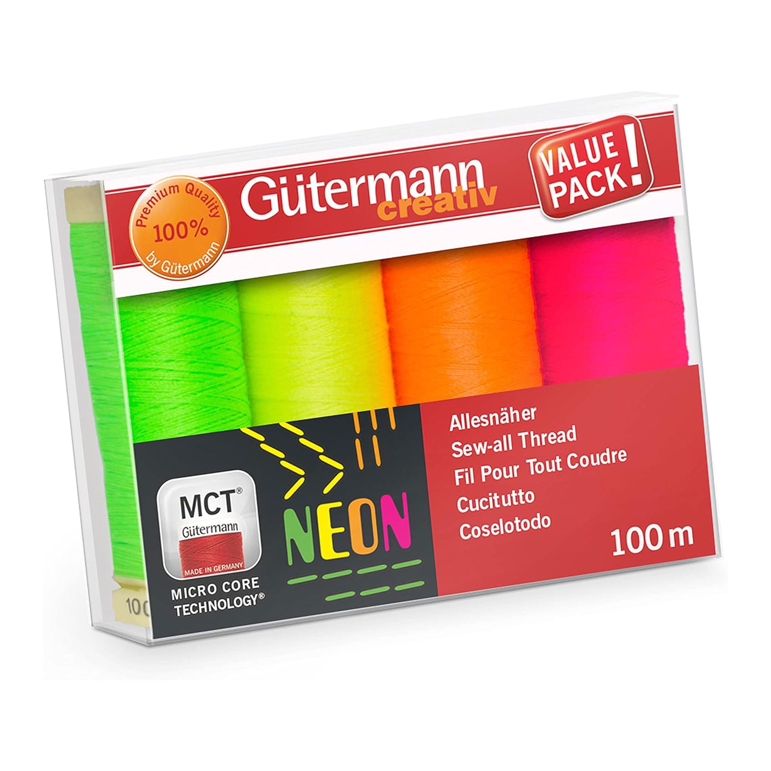 Gutermann Filo Neon Set 4 Bobine