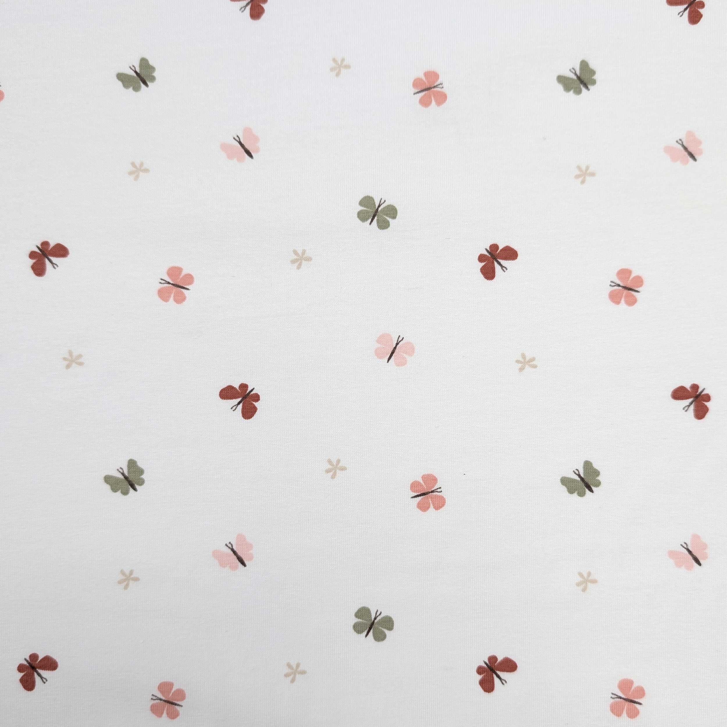 Jersey Cotone Bianco Piccole Farfalline Image