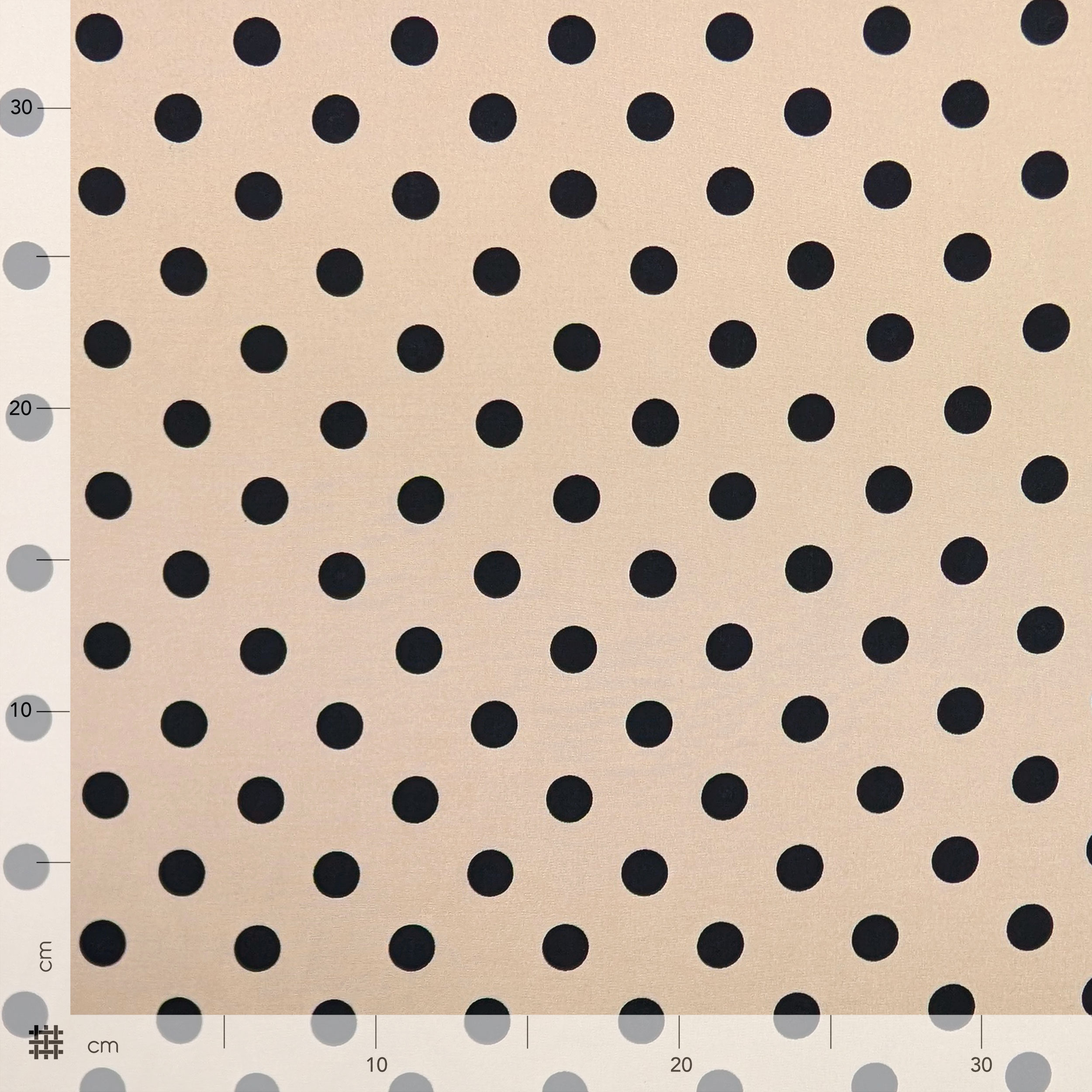 Viscosa Pois Neri Sfondo Cipria Image