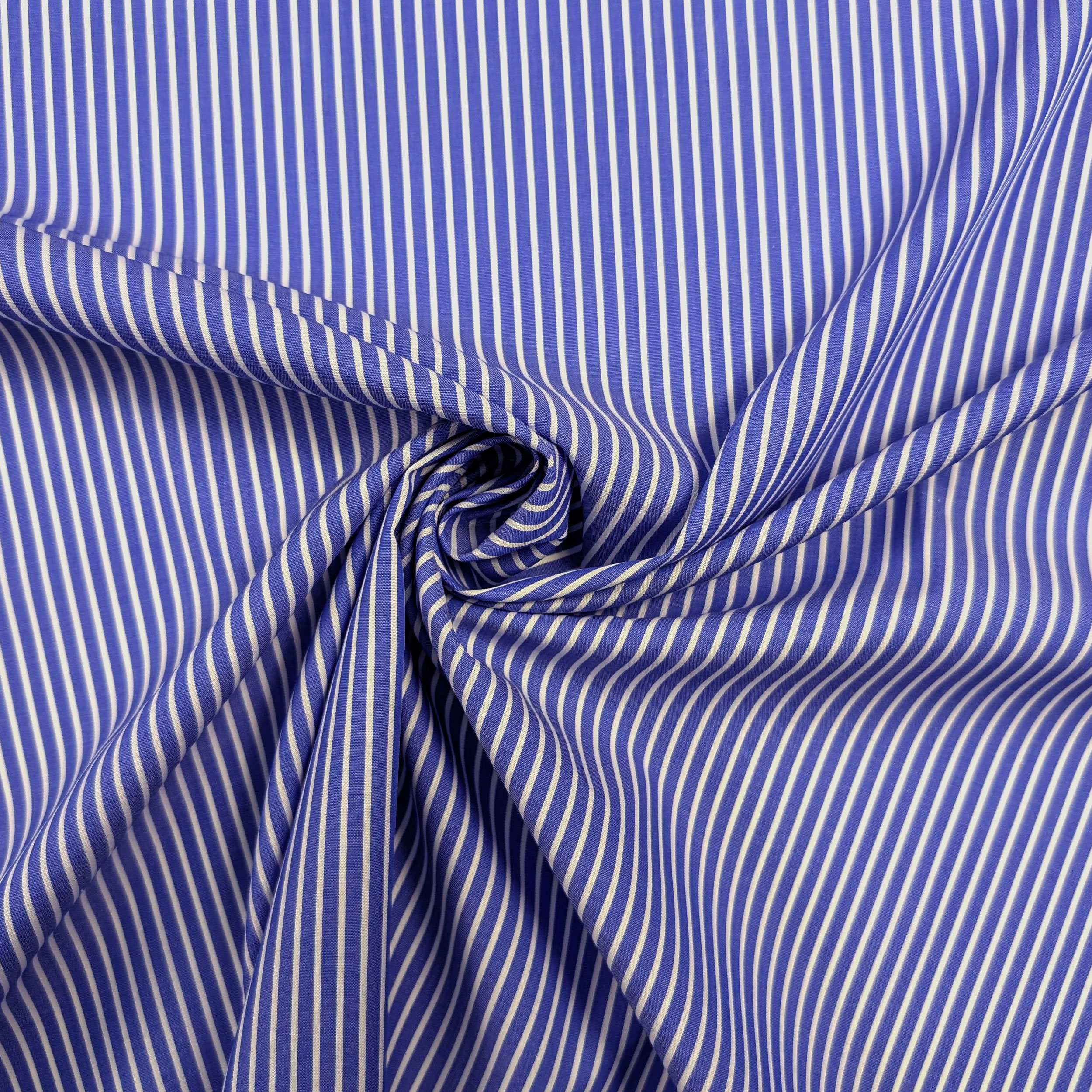 Cotone per Camiceria Righe Bluette Image