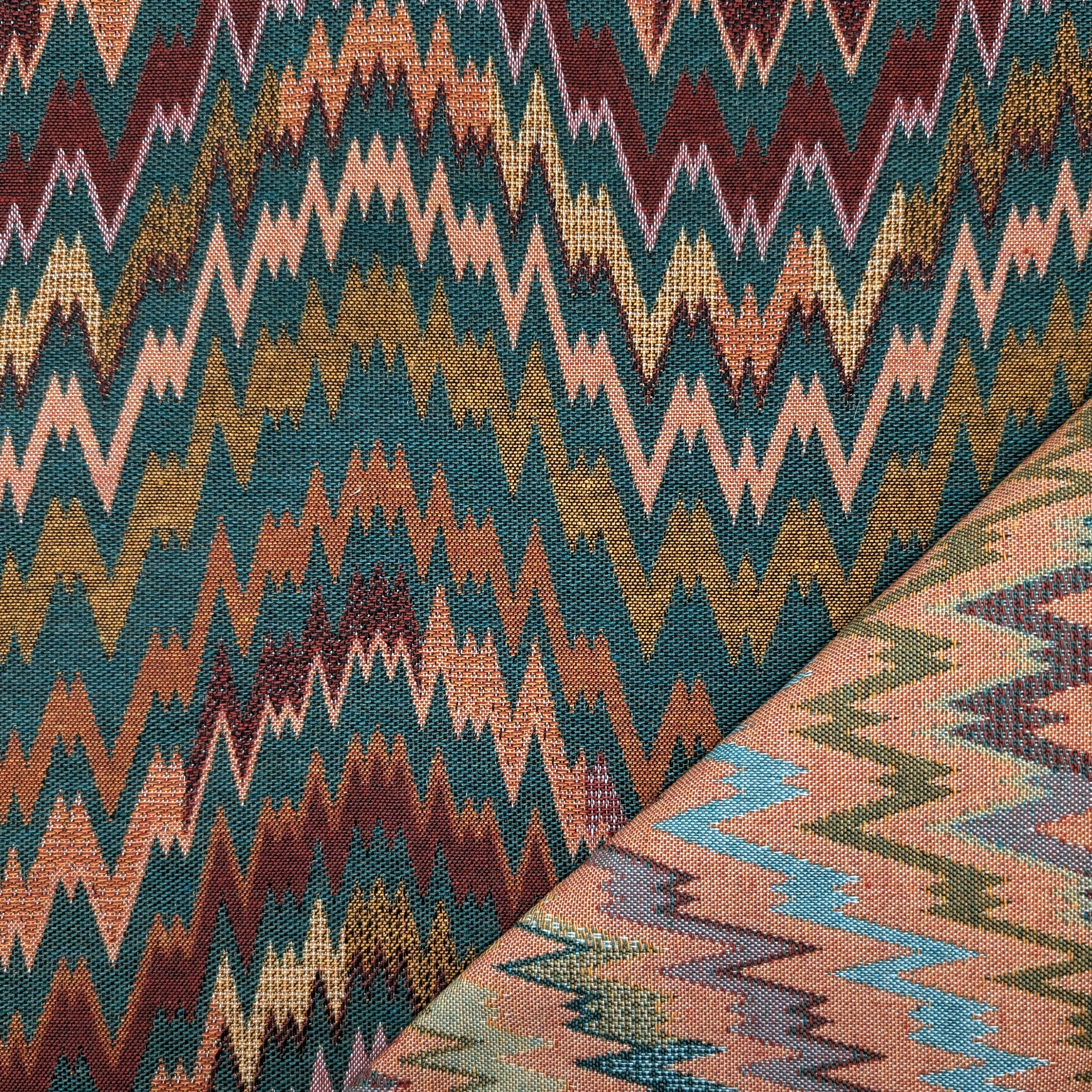 Jacquard Zig Zag Astratto Sfondo Verdone Image