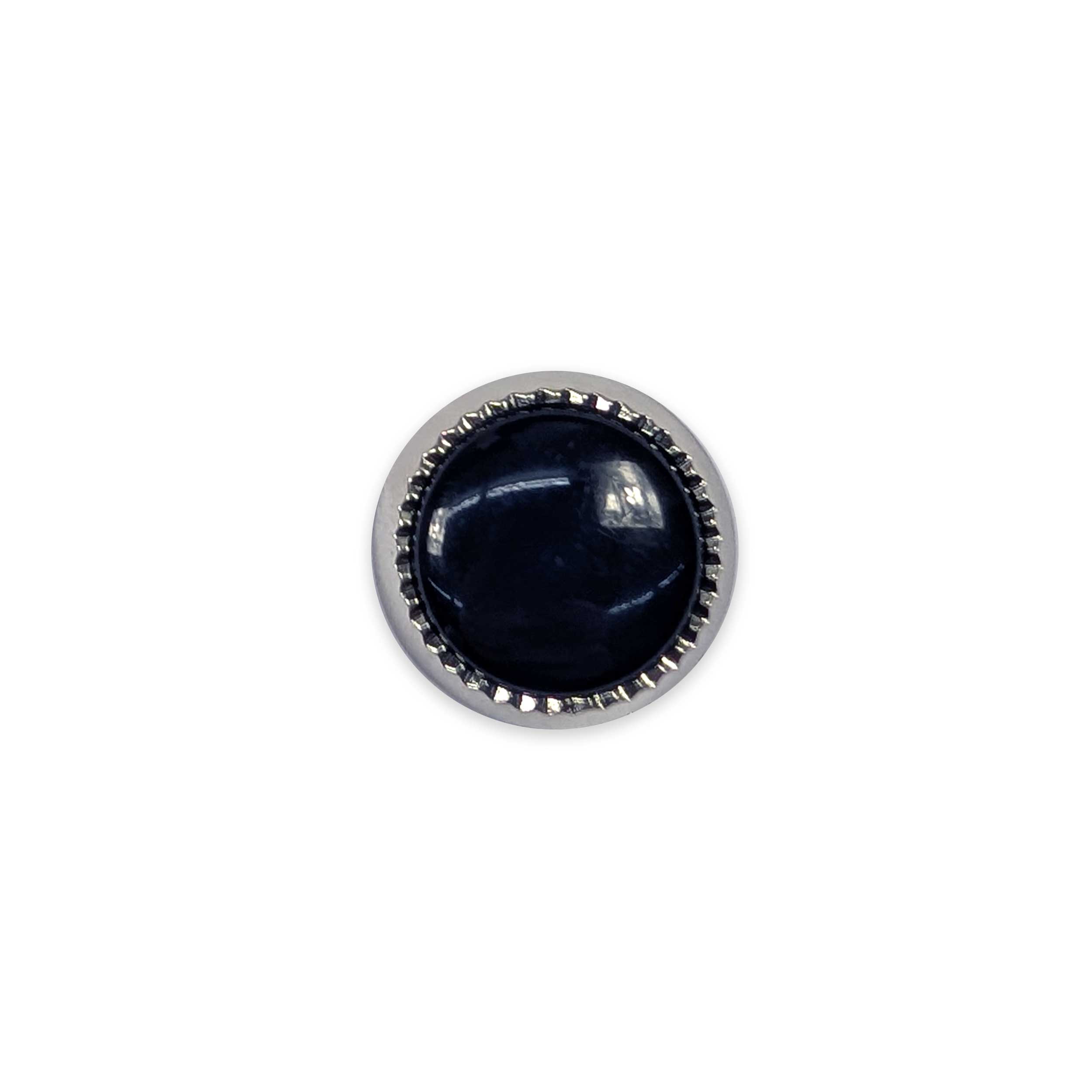 Bottone Plastica Argentato Pietra Blu Scuro Image
