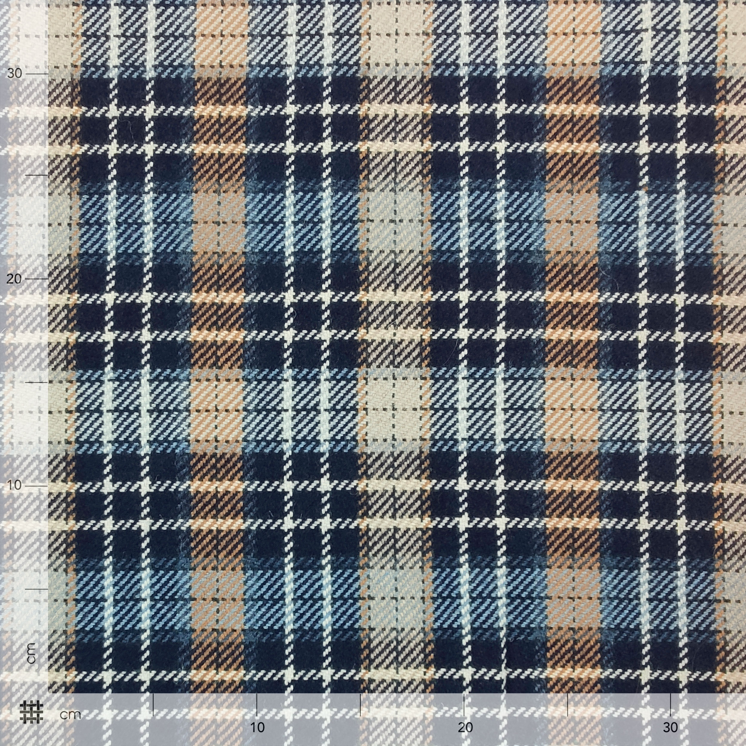 Scampolo Tessuto Tartan Blu e Beige