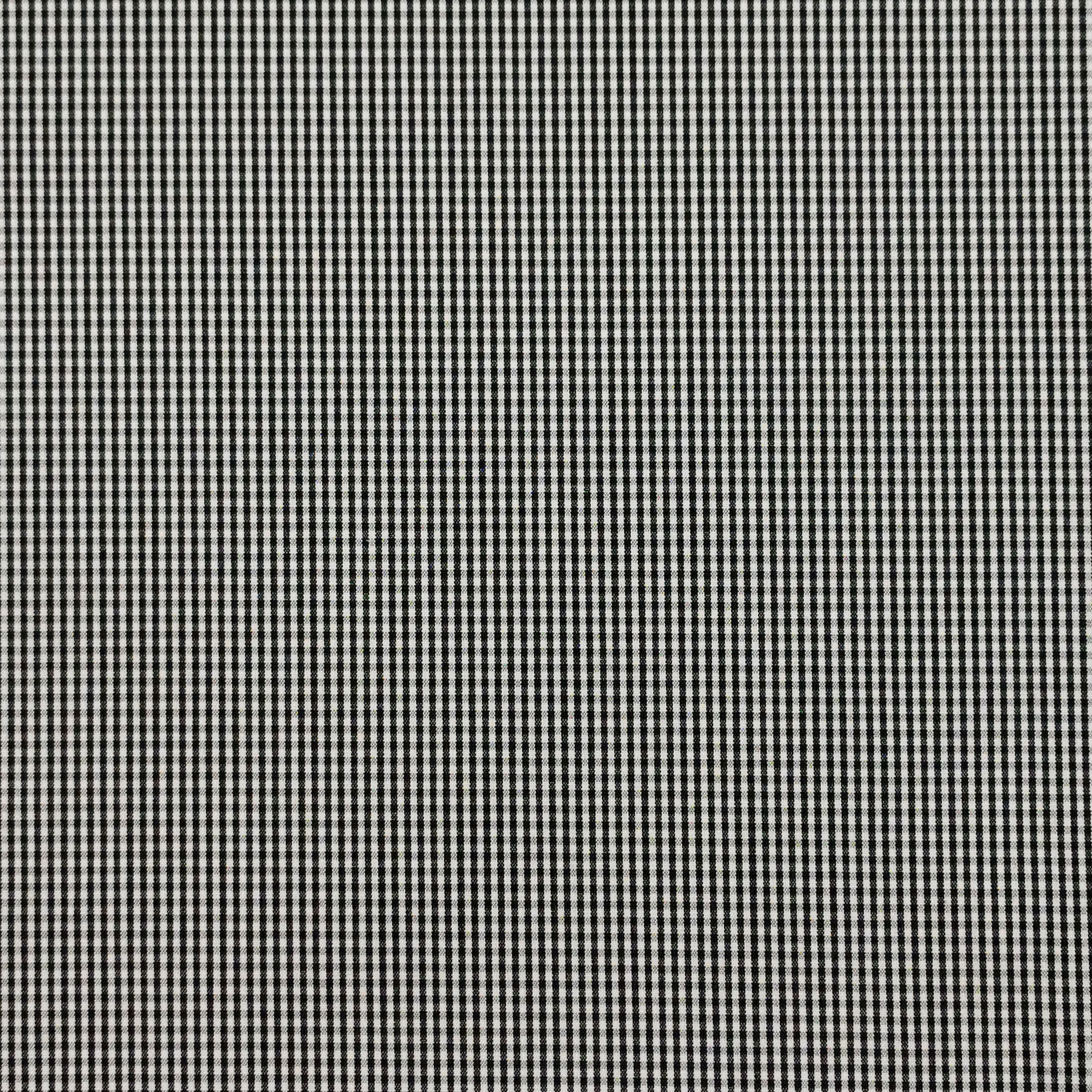 Tessuto Elasticizzato Micro Quadretto Bianco e Nero